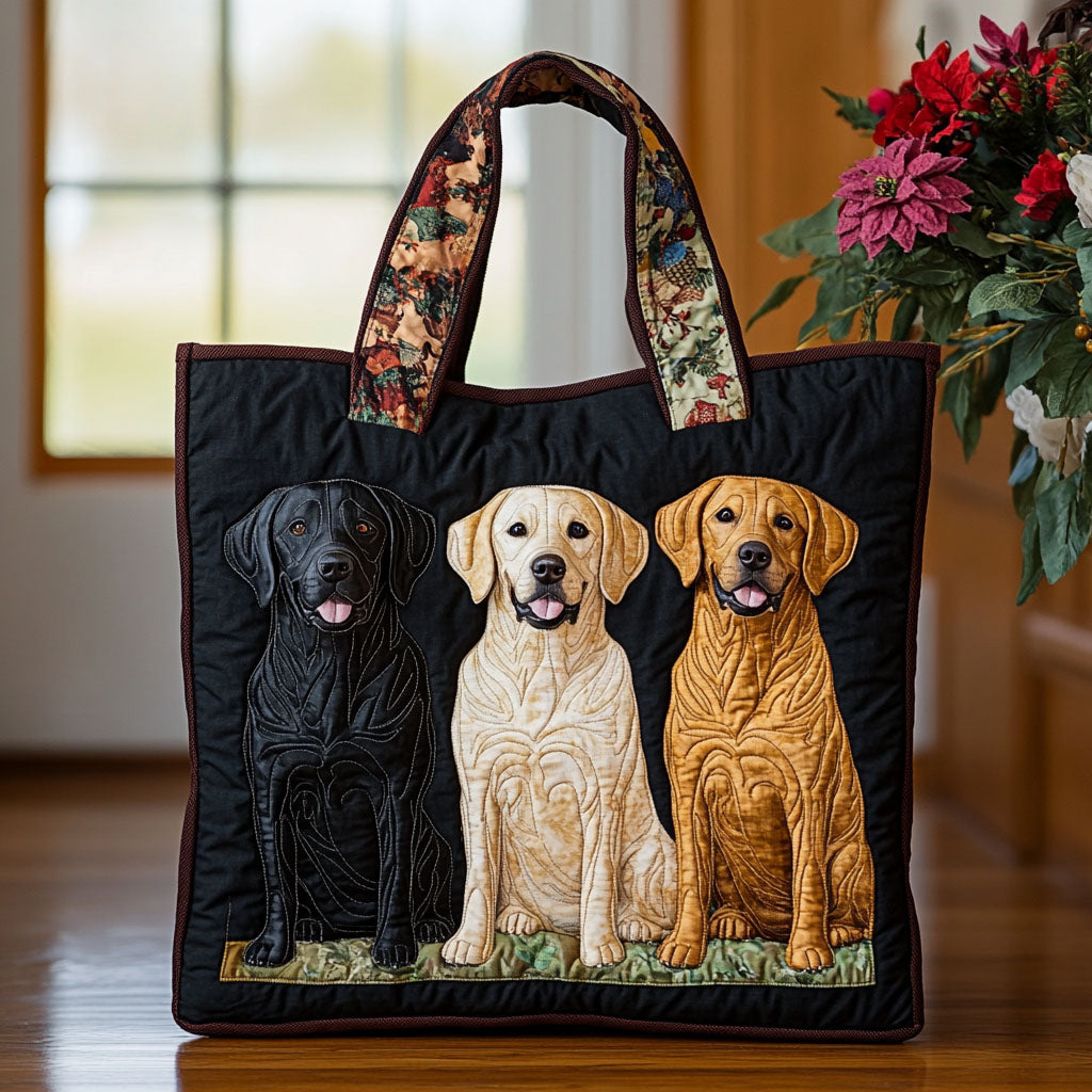 Joyful Labs Quilted Tote Bag Popular Designer Tote Bags Gifts For Labrador Retriever Lovers