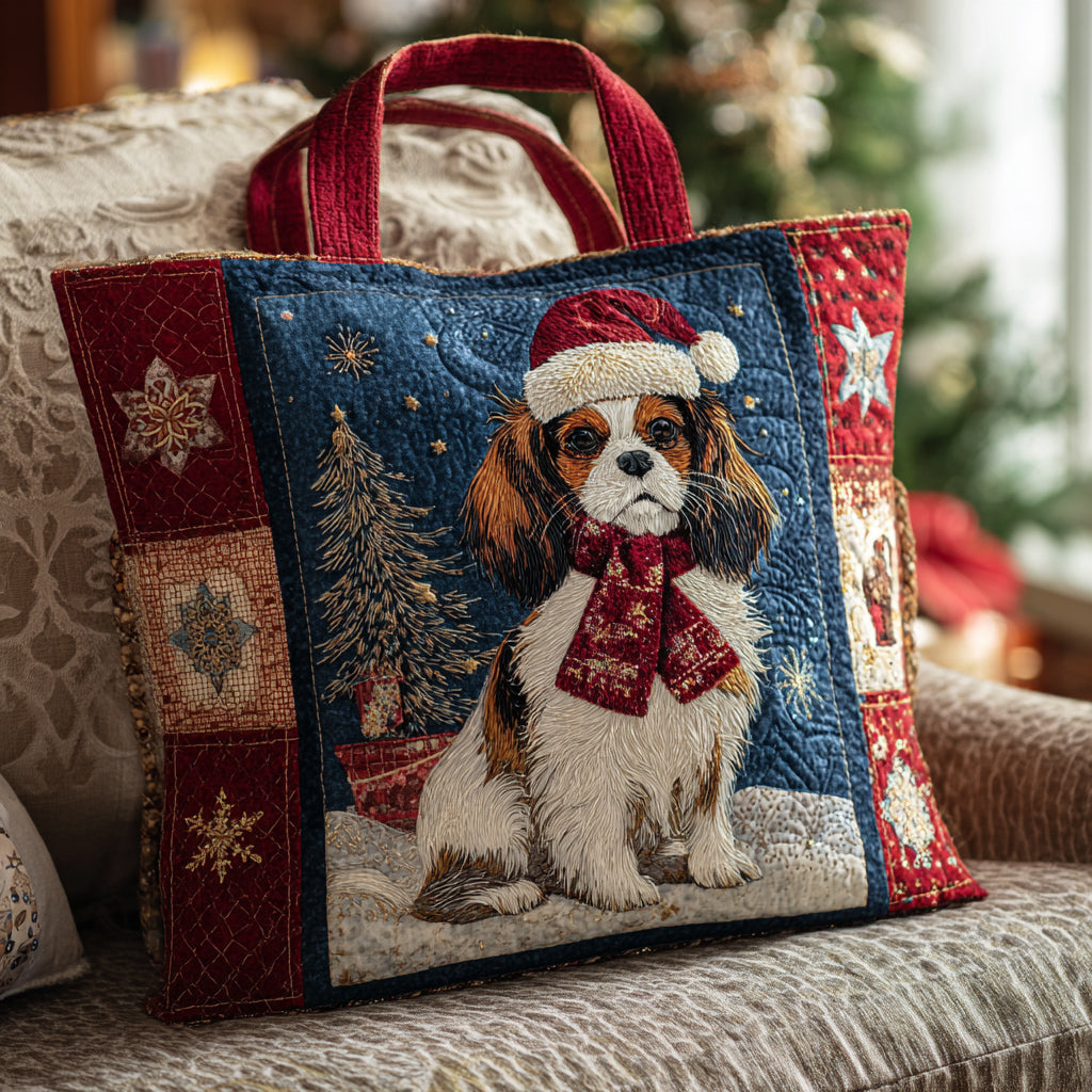 King Charles Snow Quilted Tote Bag Famous Tote Bags Top Gifts For Dog Lovers