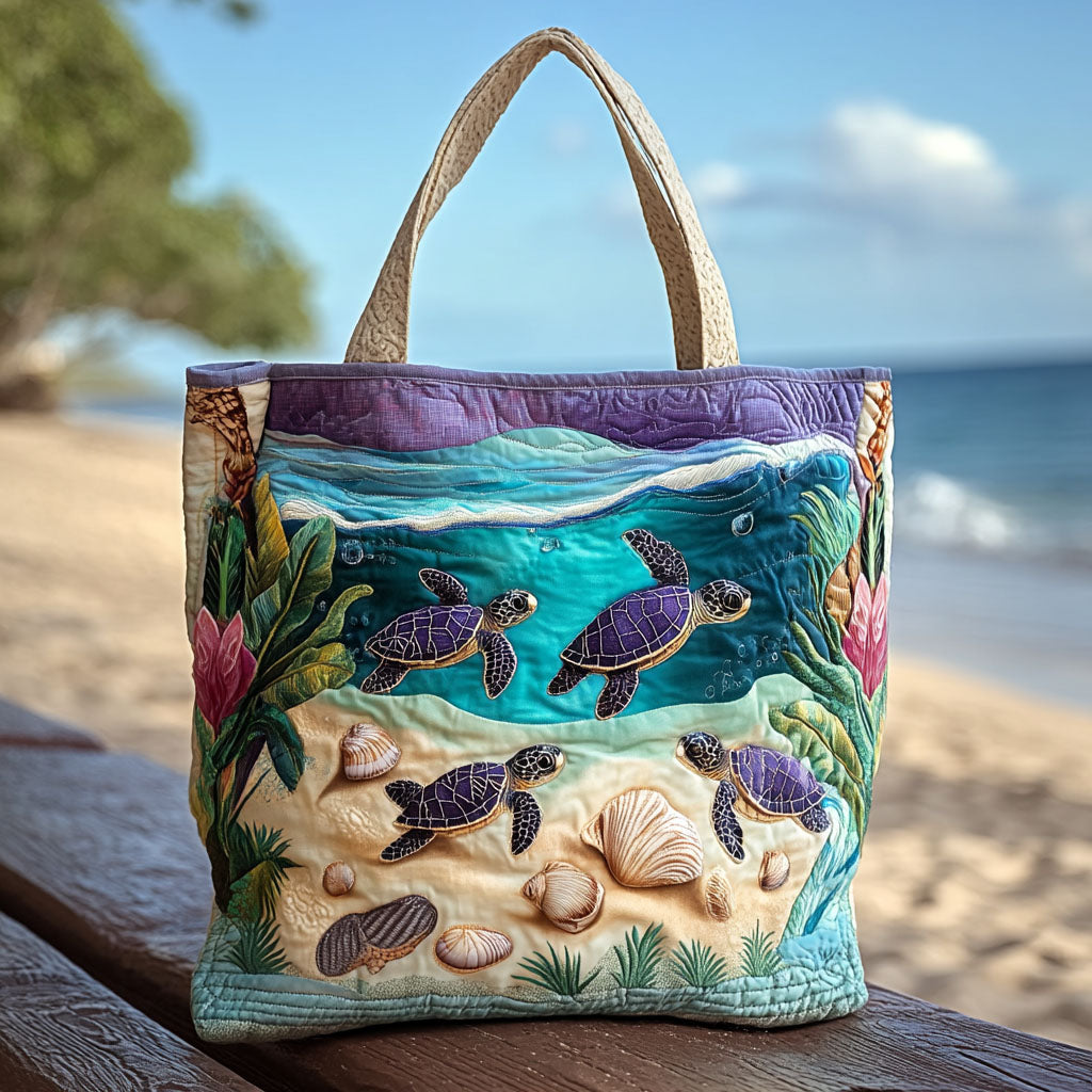 Lagoon Spirit Quilted Tote Bag Womens Handbag Gifts That Help Sea Turtles