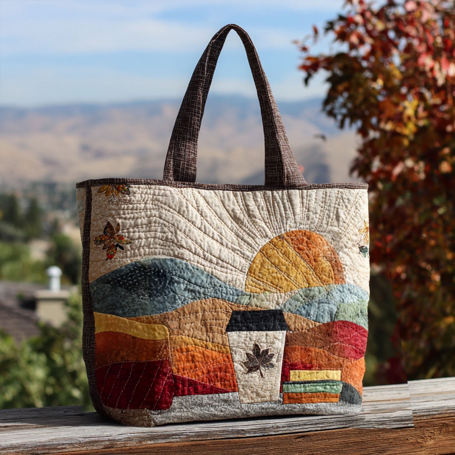 Latte Layers Quilted Tote Bag Best Everyday Tote Great Book Lover Gift Ideas