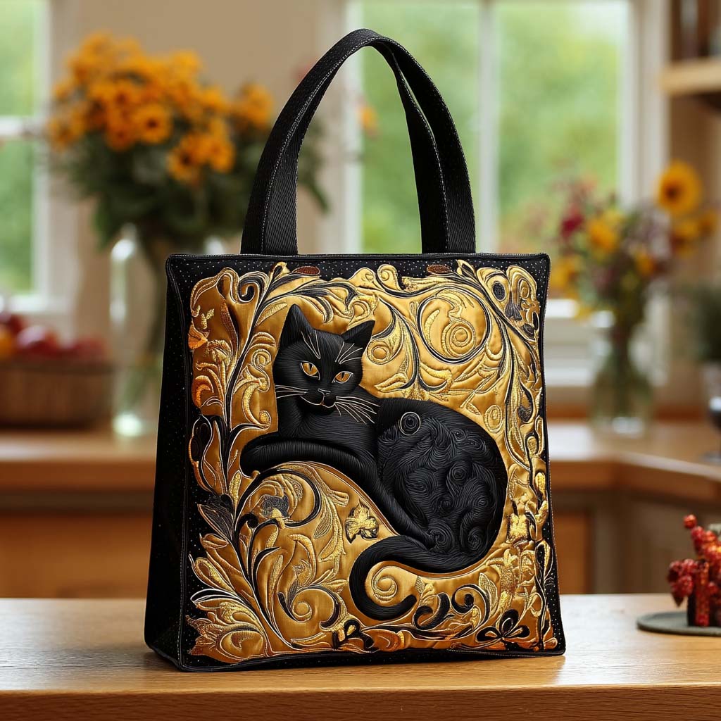 Lazy Catnap Quilted Tote Bag Trendy Shoulder Bags Cool Cat Gifts