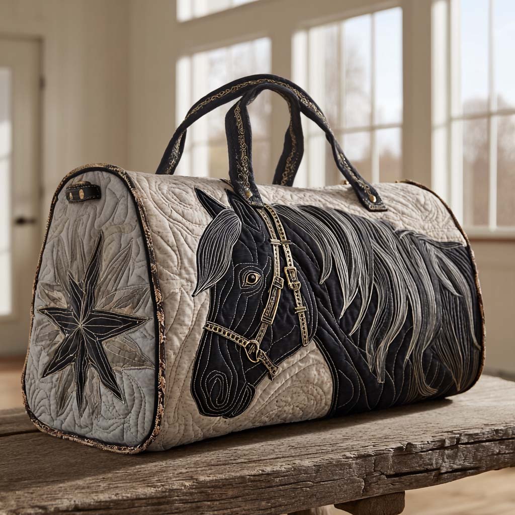 Lone Star Horse Quilted Duffle Bag Women's Weekender Duffel Bag Mothers Birthday Gifts