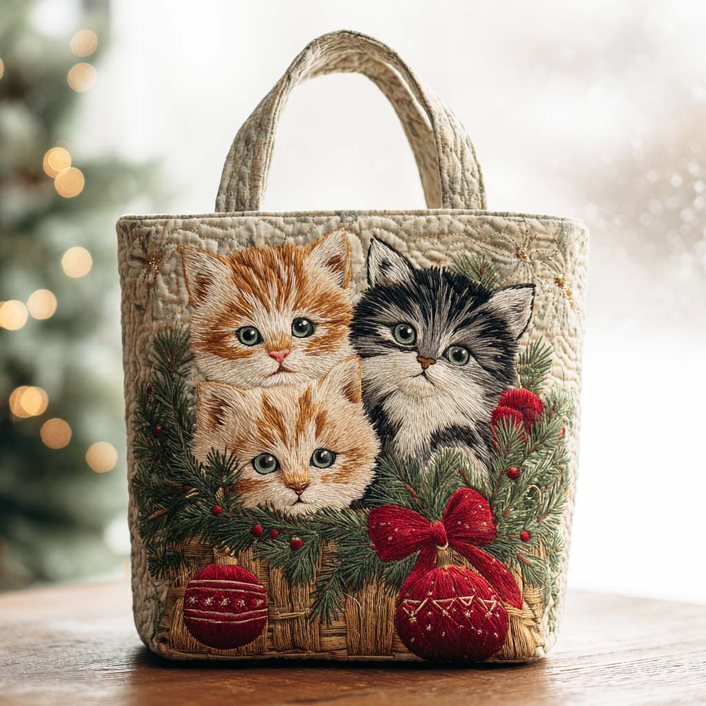 Magic Cat Quilted Tote Bag Womens Tote Bag Top Gifts For Cat Lovers