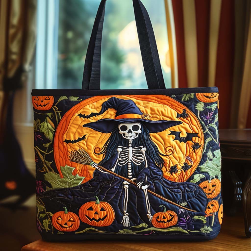 Magic Mischief Quilted Tote Bag Popular Designer Tote Bags Halloween Gifts For Teens