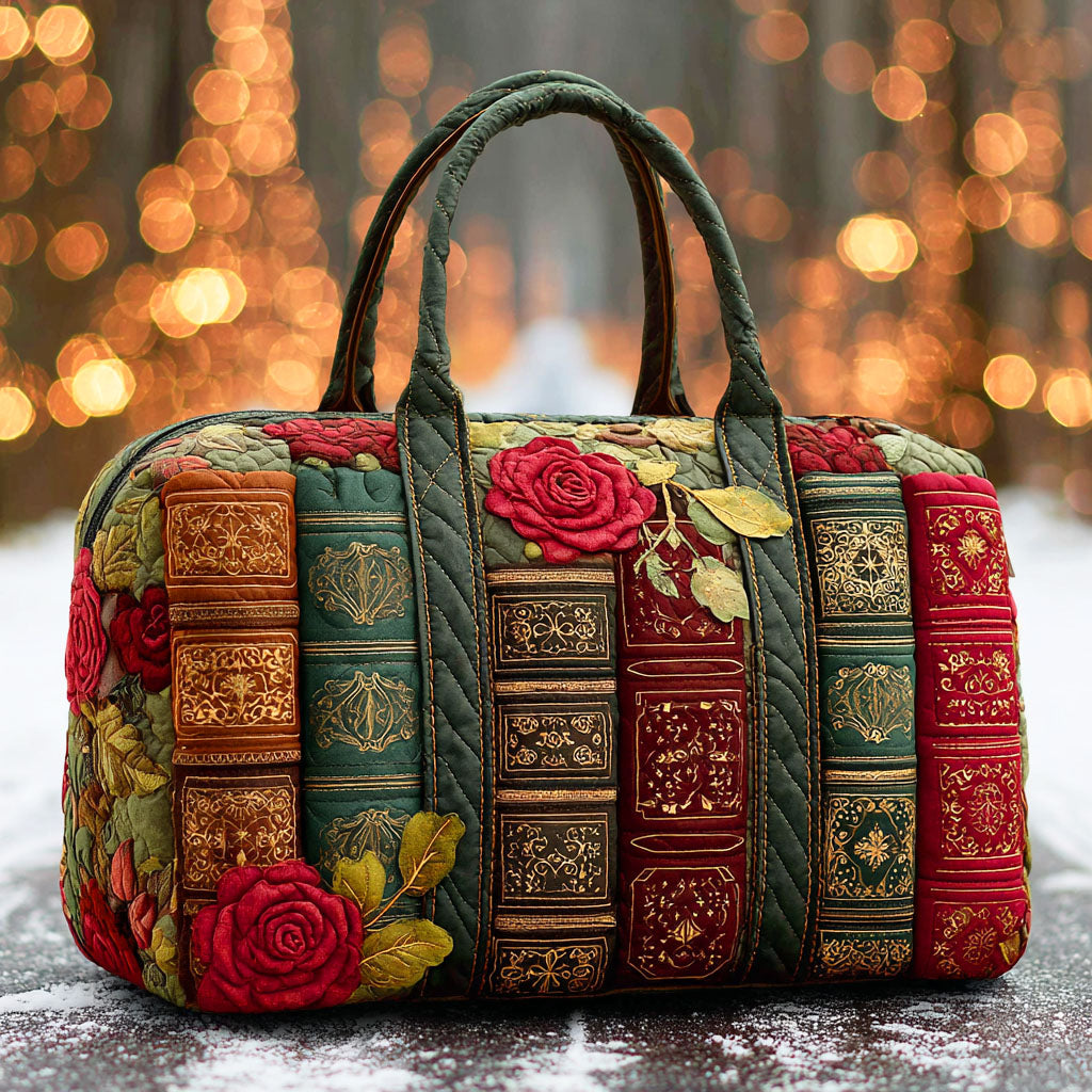 Magic Pages Quilted Duffle Bag Women's Workout Duffel Bags Gift For Book Lover