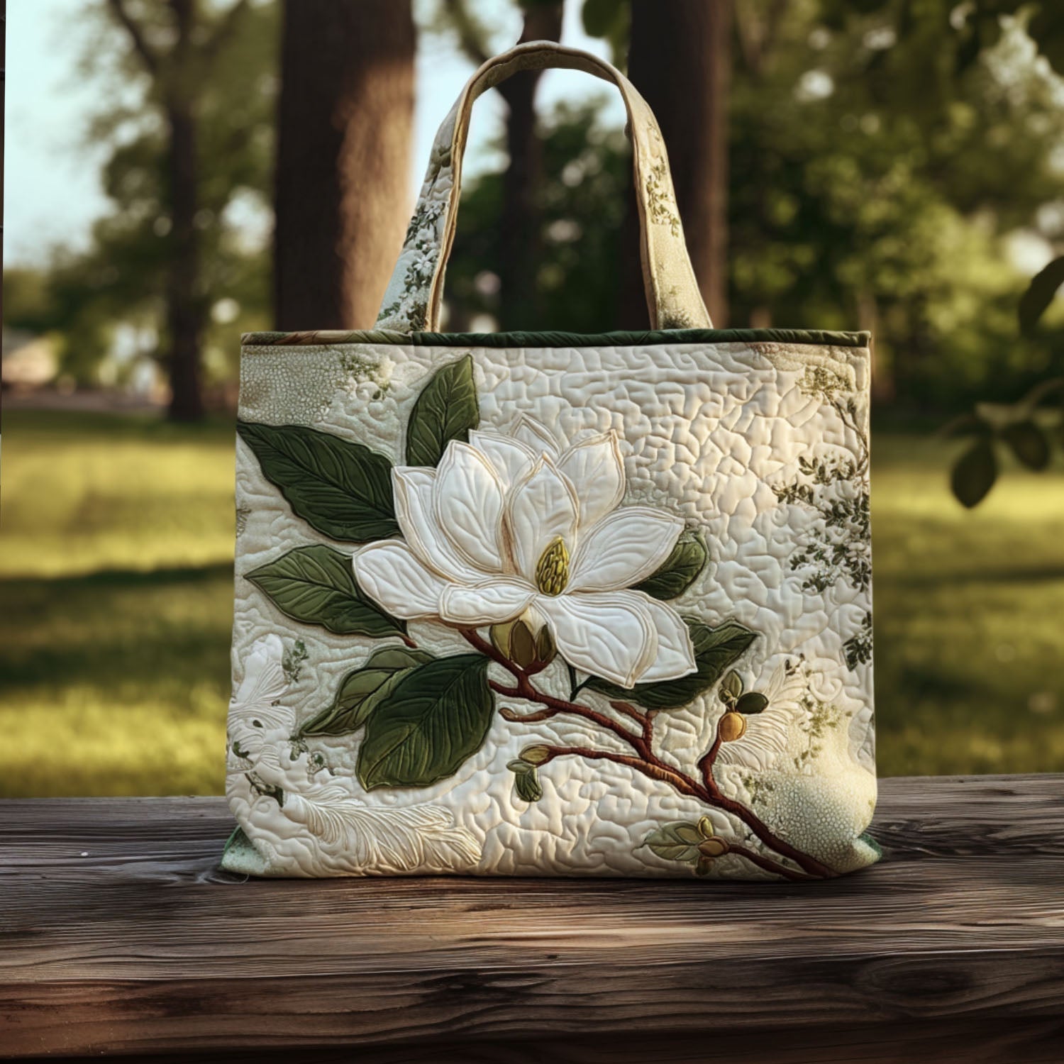 Magnolia Blossom Quilted Tote Bag Best Tote Handbags Best Mothers Day Gift For Wife