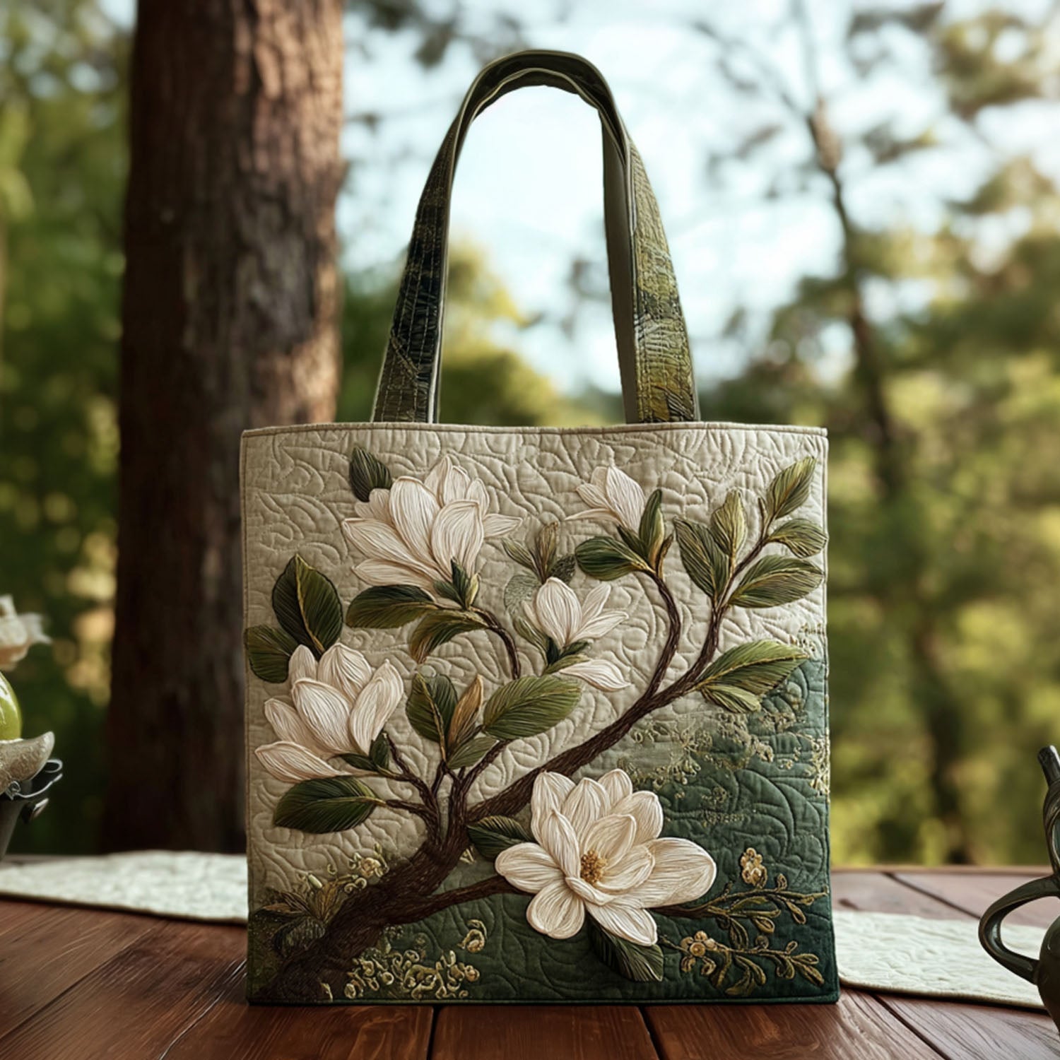 Magnolia Breeze Quilted Tote Bag Best Handbag For Everyday Use Gift Ideas For Mom In Law