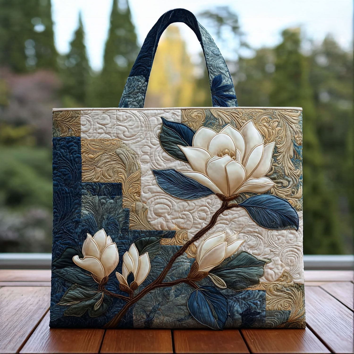 Magnolia Haze Quilted Tote Bag Most Popular Shoulder Bags Gifts Ideas For Parents