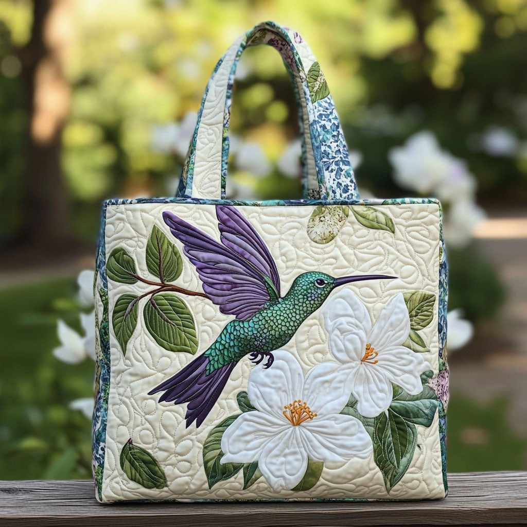 Magnolia Wings Quilted Tote Bag Best Work Totes For Women Great Hummingbird Lover Gifts