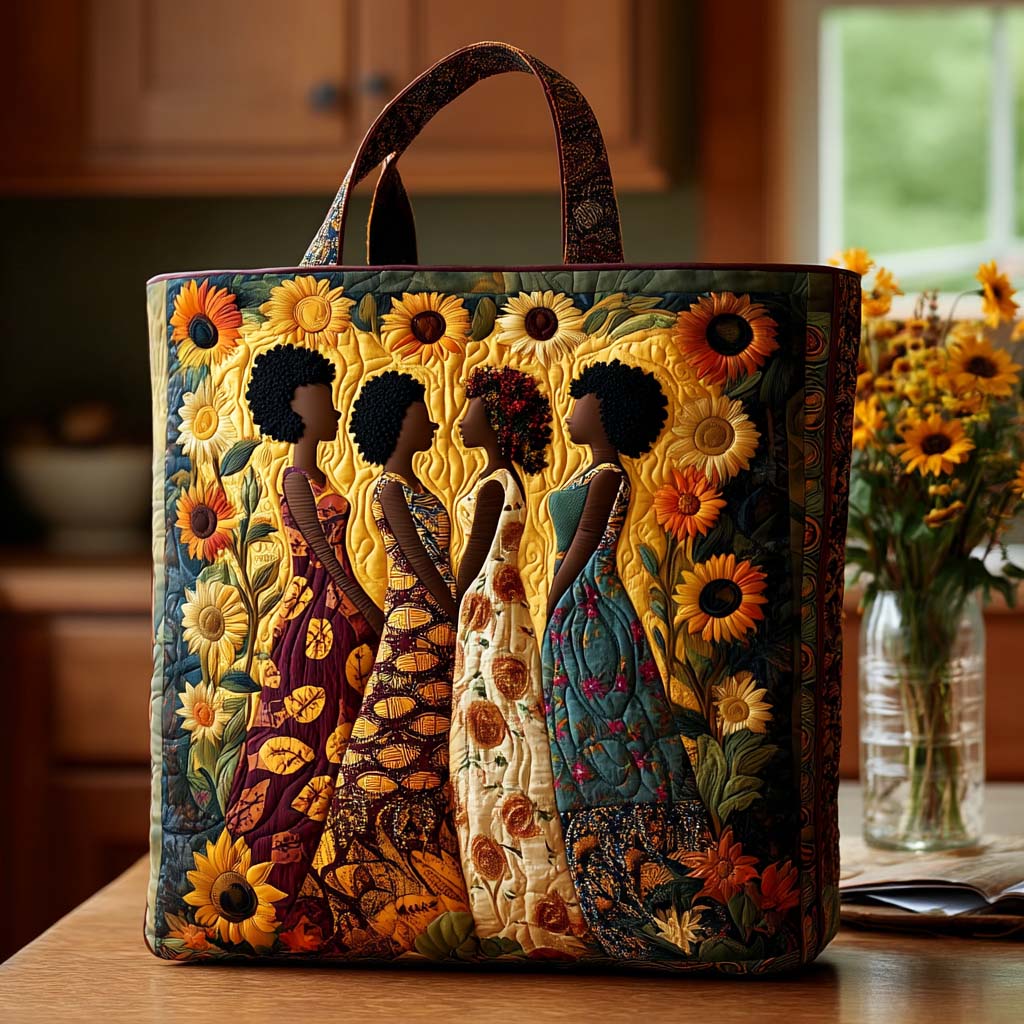 Majestic Ebony Glow Quilted Tote Bag Best Handbag For Everyday Use Melanin Gifts For Black Women