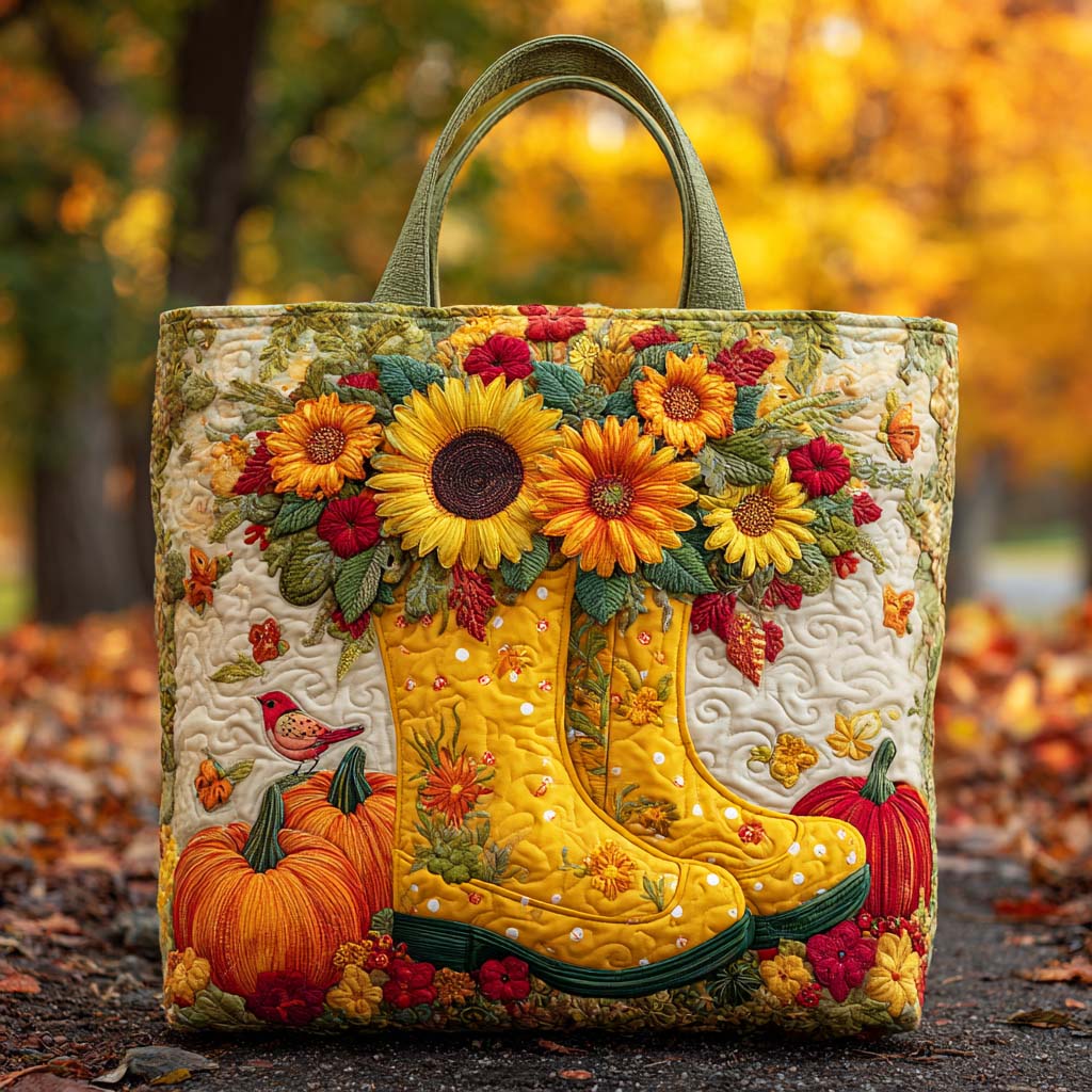 Maple Walk Boots Quilted Tote Bag Shoulder Bag Gift For Mid Autumn Festival