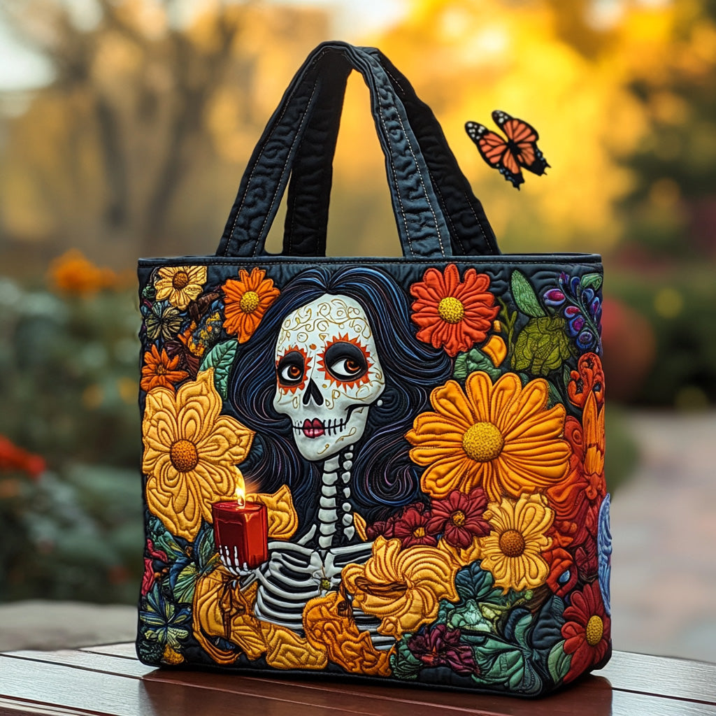 Marigold Memories Quilted Tote Bag Great Tote Bags Gifts For Dia De Los Muertos