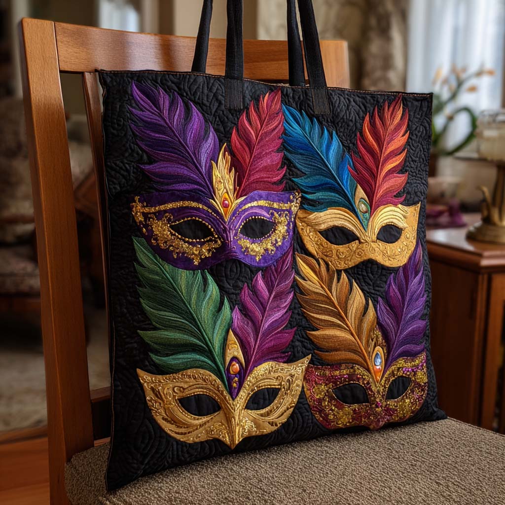 Masquerade Flow Quilted Tote Bag The Best Tote Bag Mardi Gras Hostess Gifts