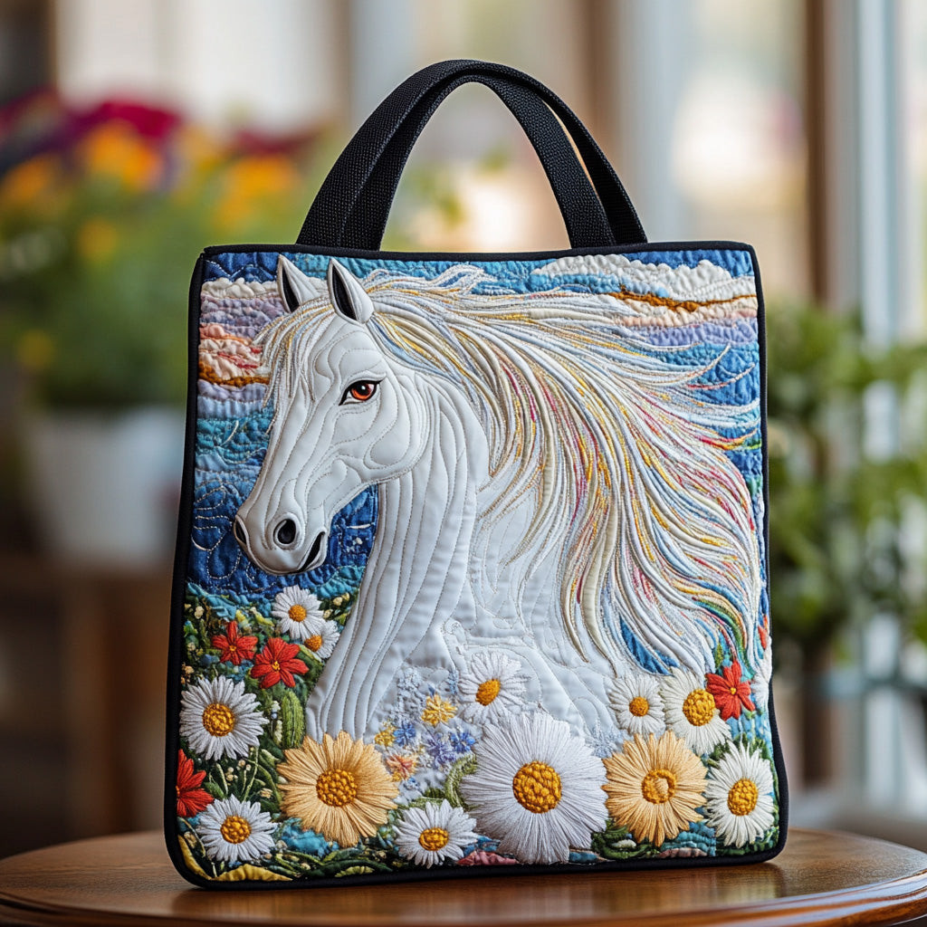 Meadow Glow Quilted Tote Bag Most Popular Shoulder Bags Great Gifts For Horse Lovers
