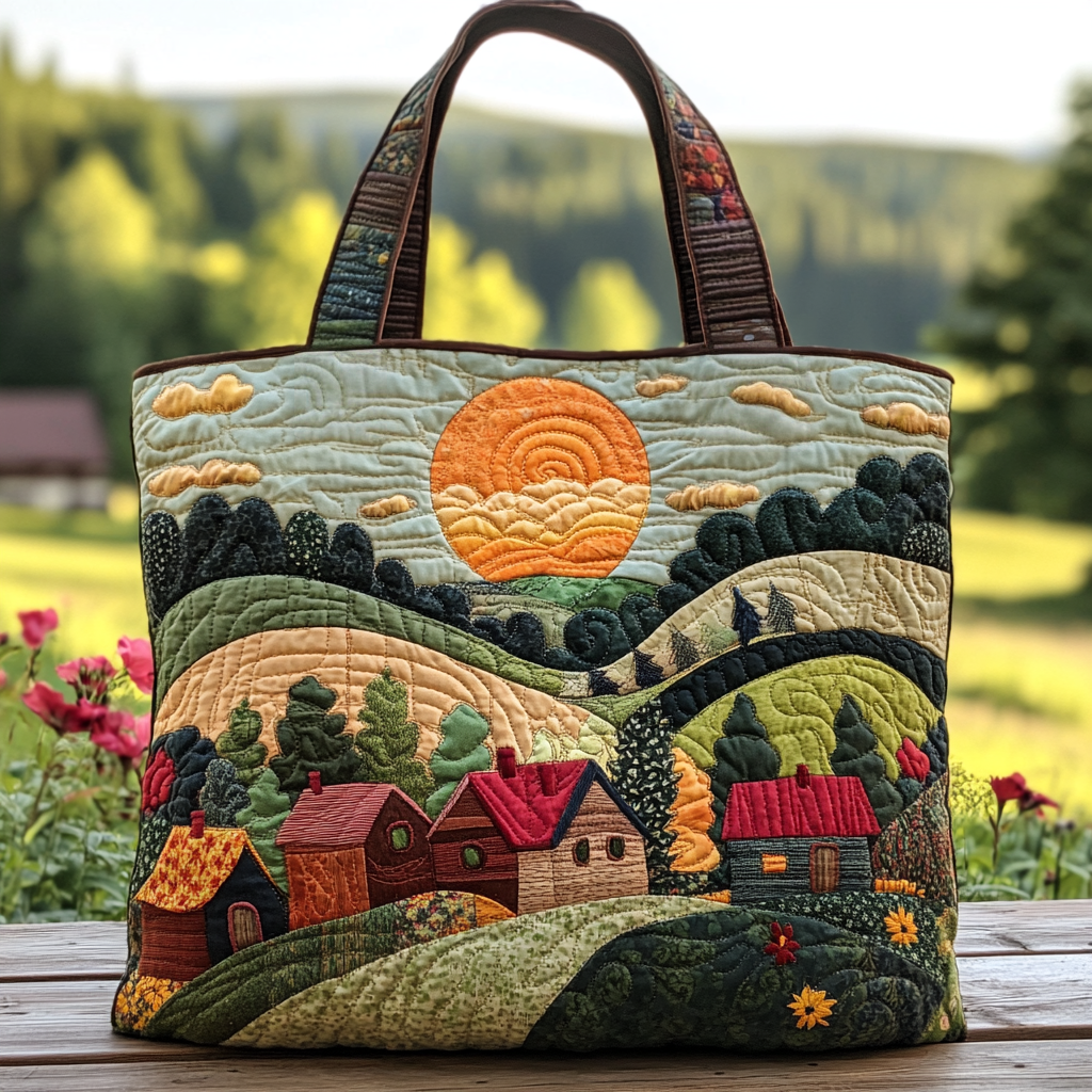 Meadow Light Quilted Tote Bag Cute Tote Bags Useful Gift For Mother