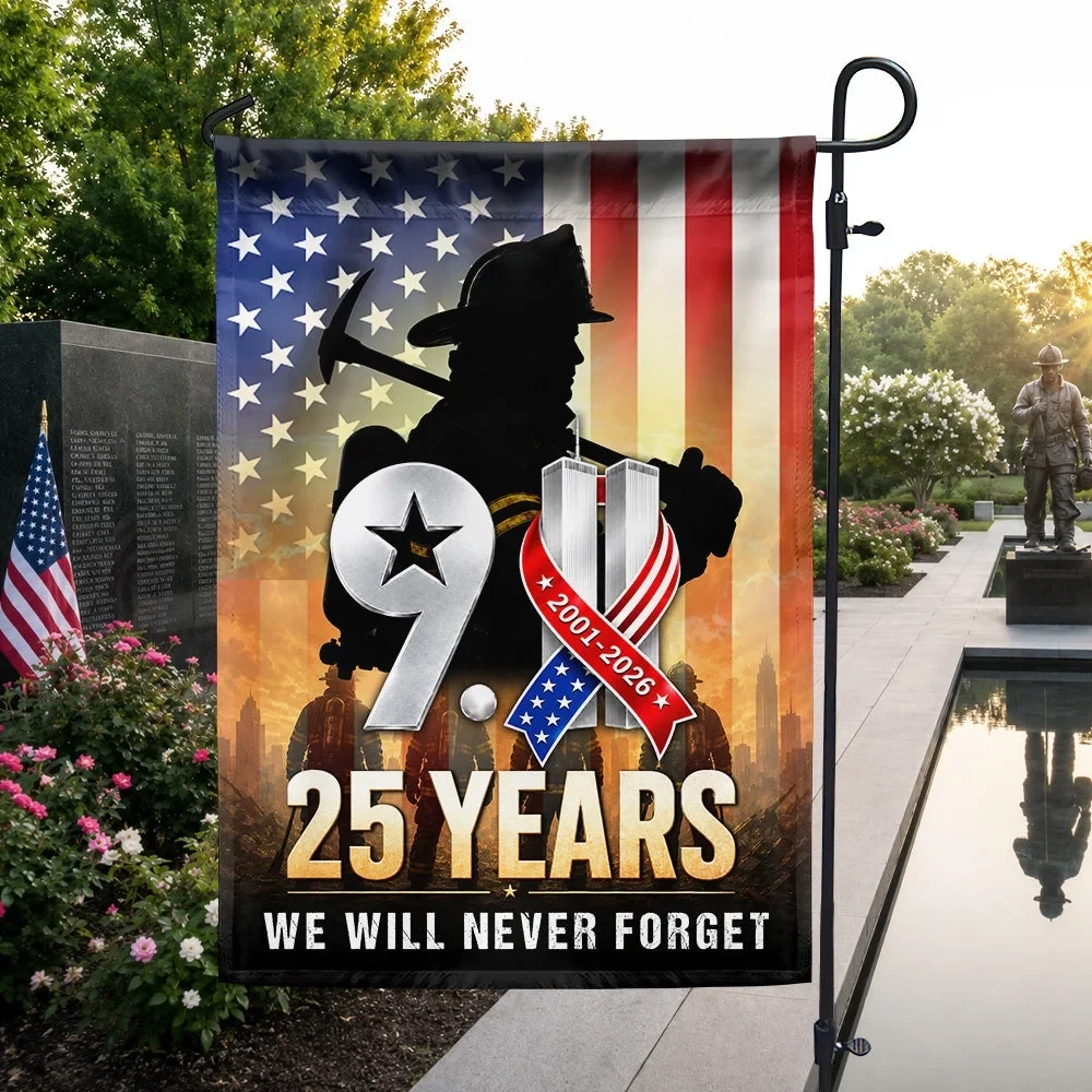 Memory 343 Firefighters 911 Flag Never Forget First Responder 25 Years Flag Best House Decor