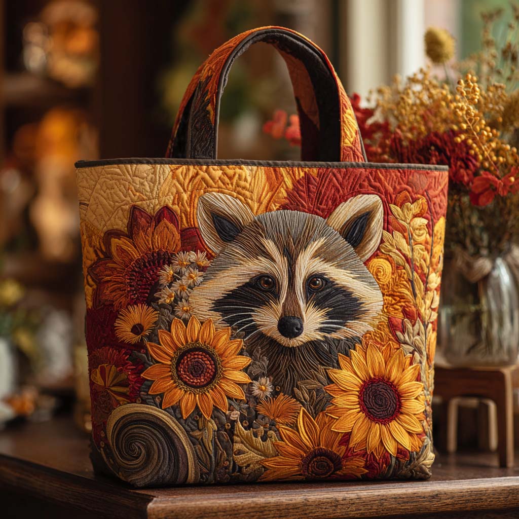 Midnight Bandit Quilted Tote Bag The Best Tote Cute Raccoon Gifts