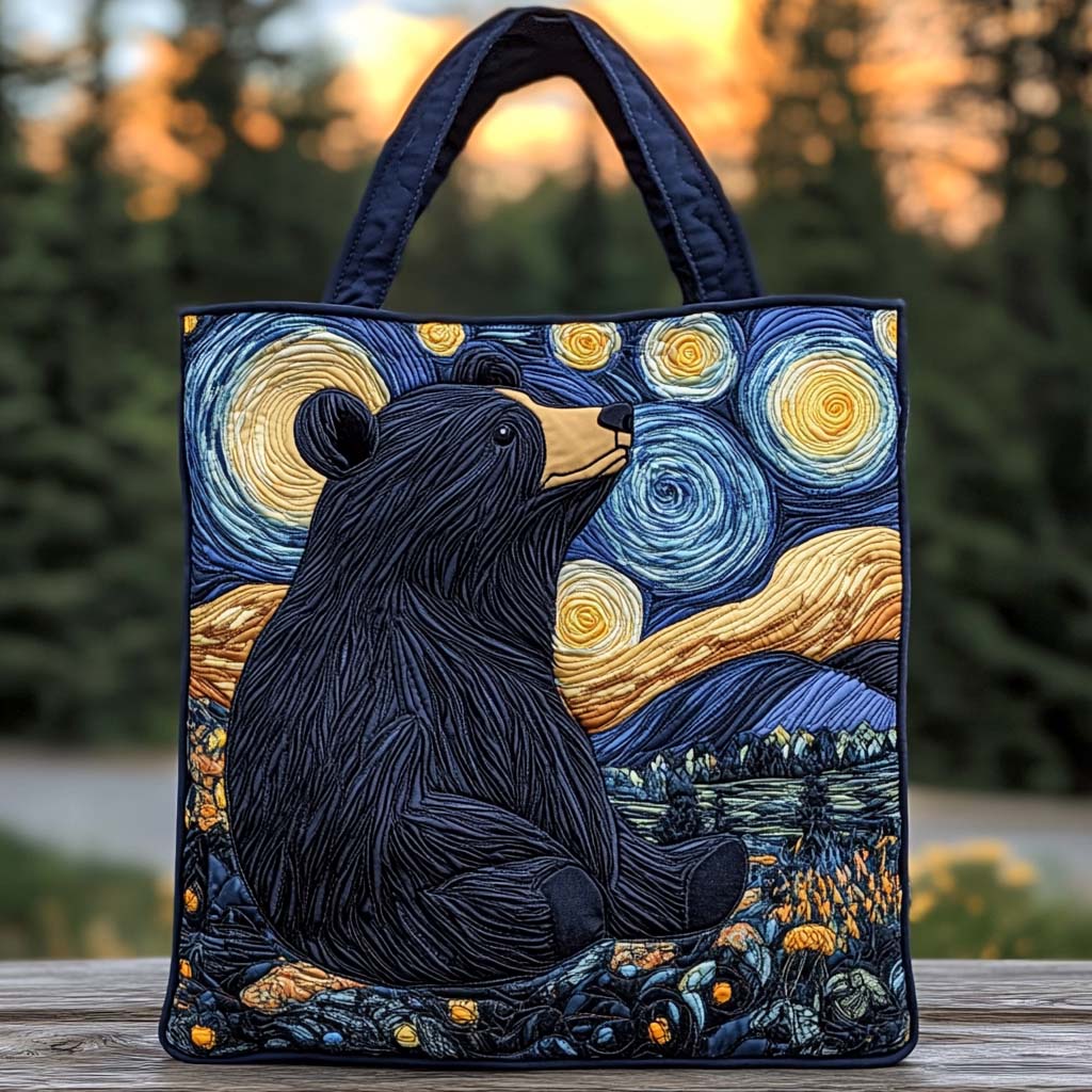Midnight Bear Dreams Quilted Tote Bag Nice Tote Bags Bear Theme Gifts