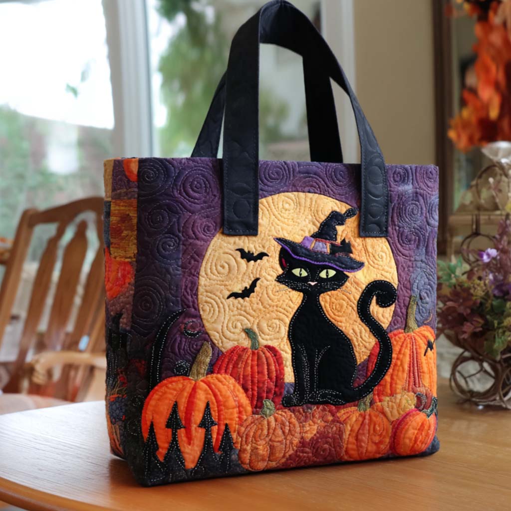 Midnight Brew Quilted Tote Bag Popular Totes Gifts For Halloween Lovers