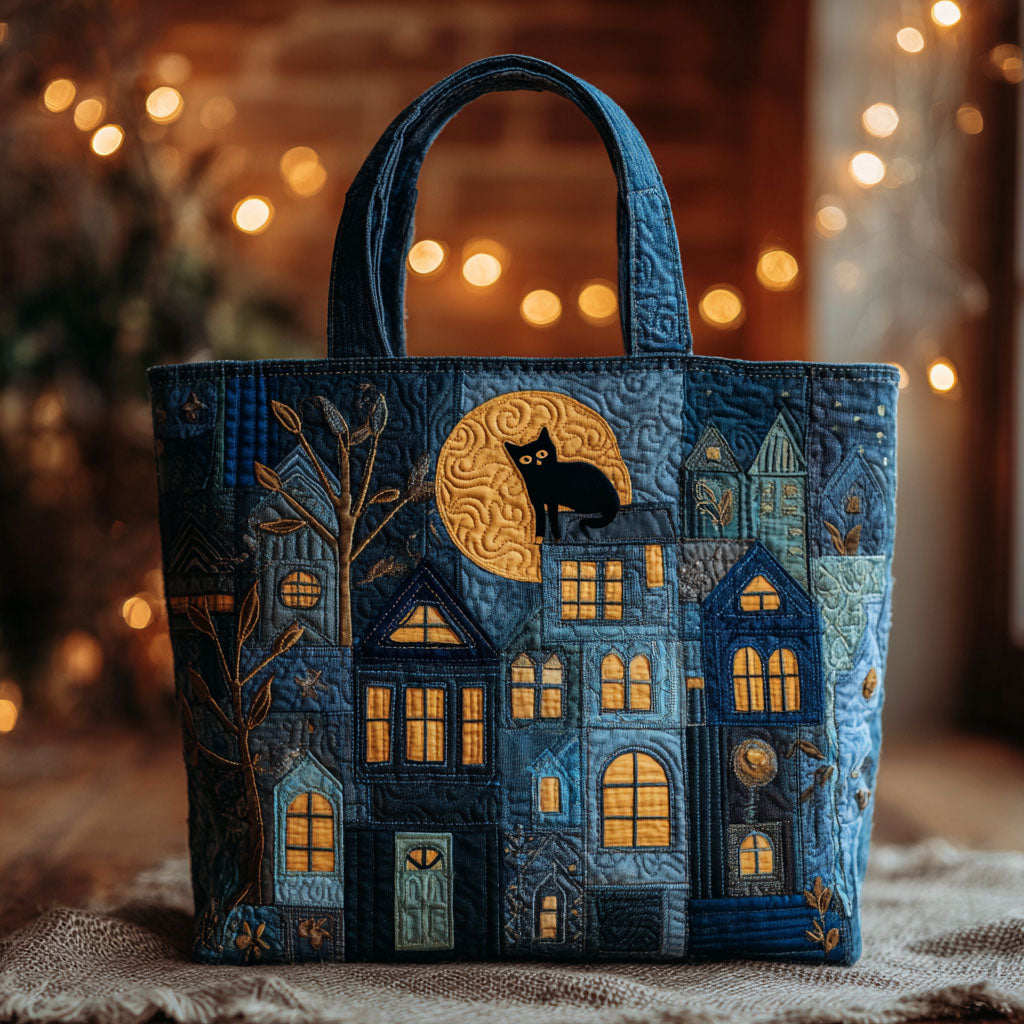 Midnight Whisper Quilted Tote Bag Best Handbag For Everyday Use Mother's Day Gifts From Grandkids