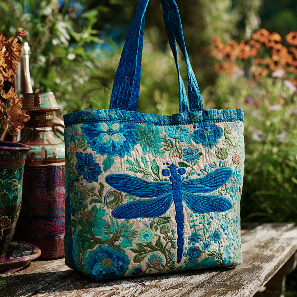 Misty Flutter Quilted Tote Bag Nice Tote Bags Great Dragonfly Lover Gifts