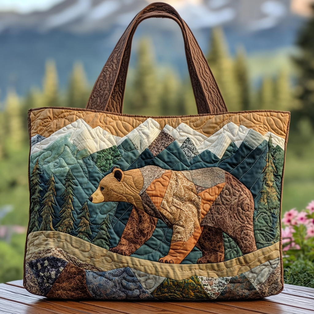 Mountain Bear Quilted Tote Bag Most Popular Tote Bags Mother Daughter Gifts