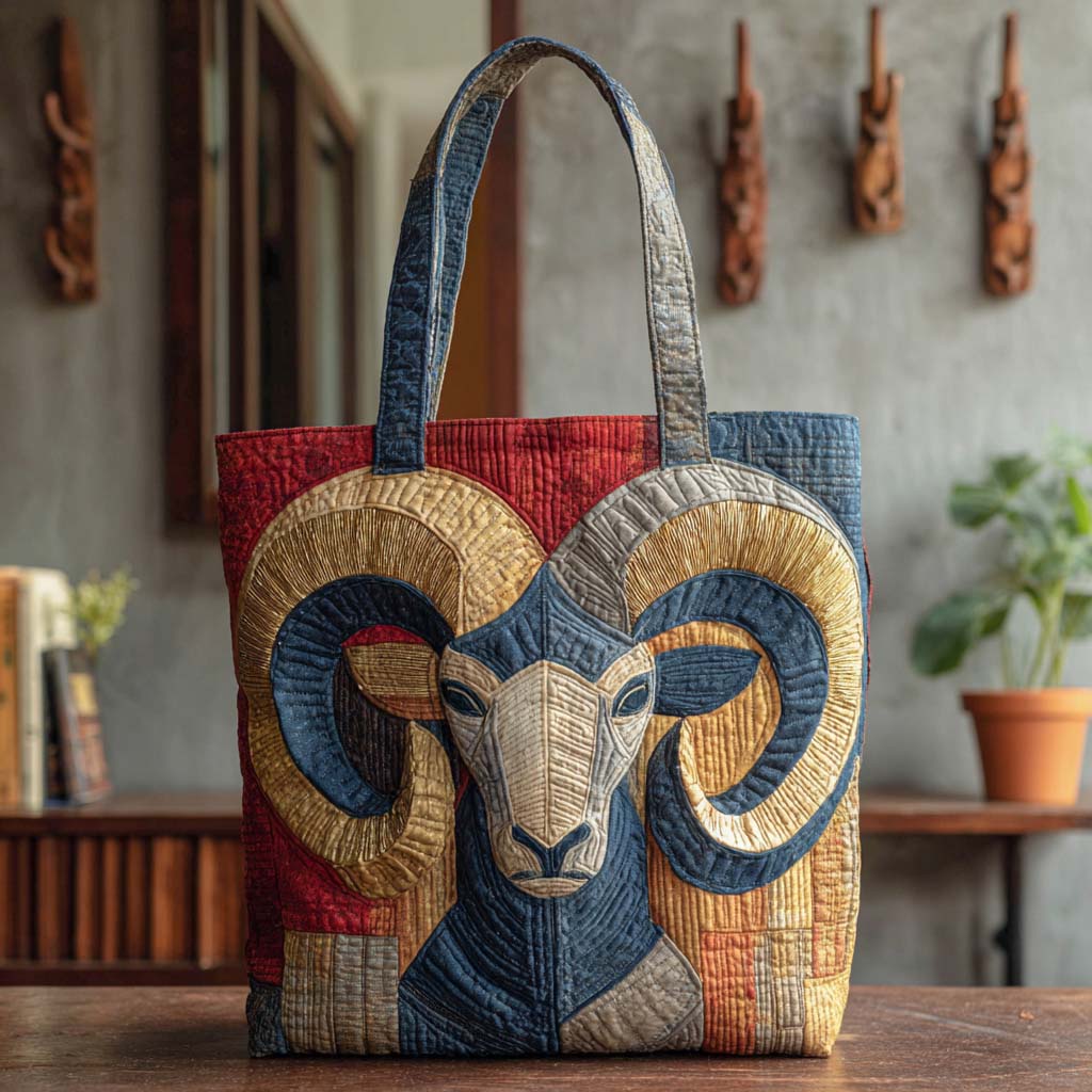 Mountain Horn Quilted Tote Bag Popular Totes Sheep Related Presents