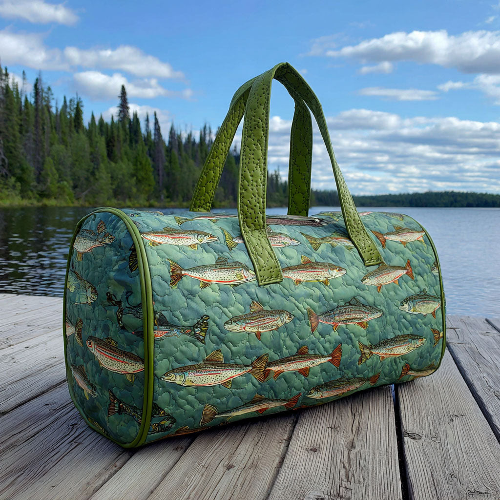 Mountain Lake Quilted Duffle Bag Quilted Gym Bag Travel Gifts For Women