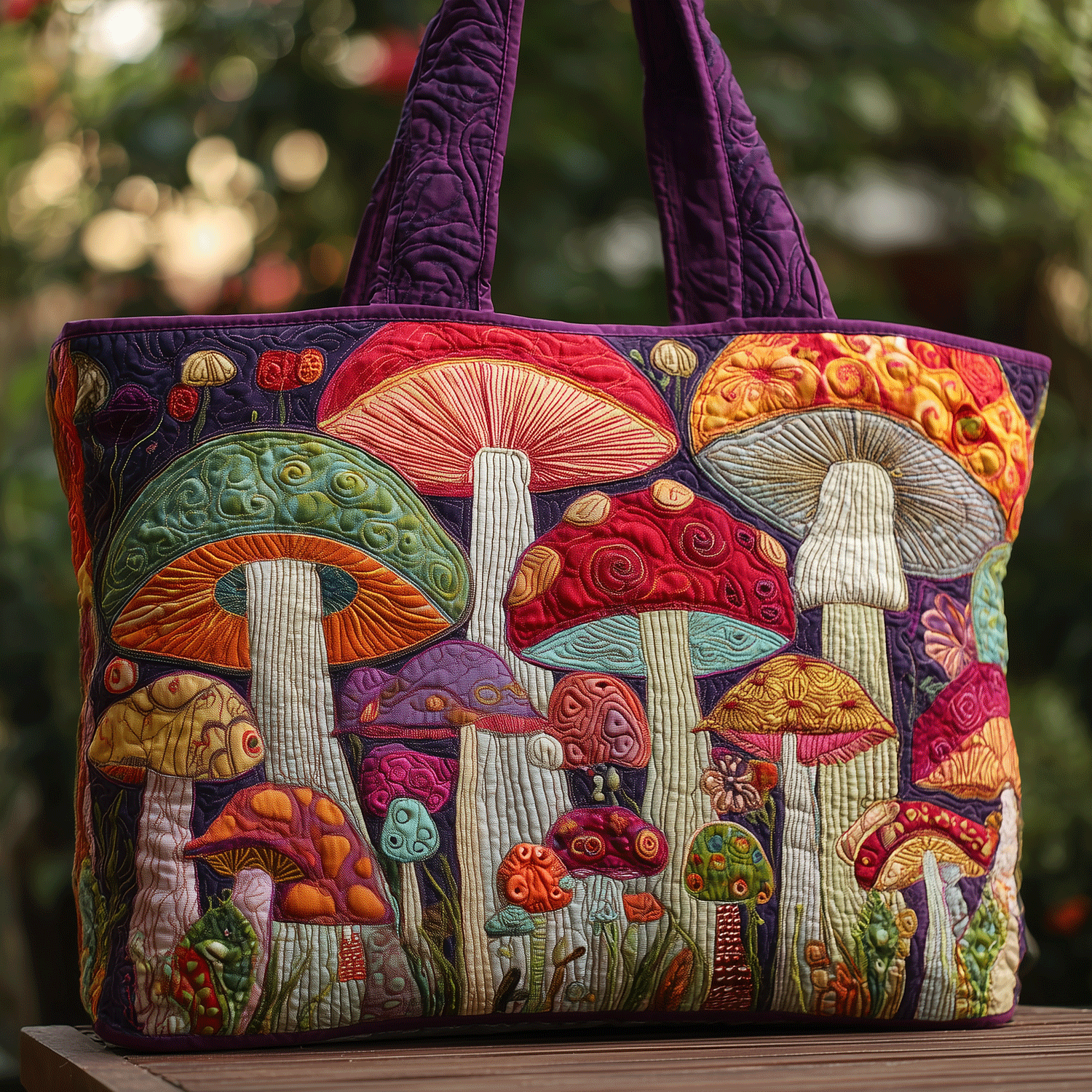 Mushroom Magic Quilted Tote Bag Popular Totes Mushroom Lovers Gifts