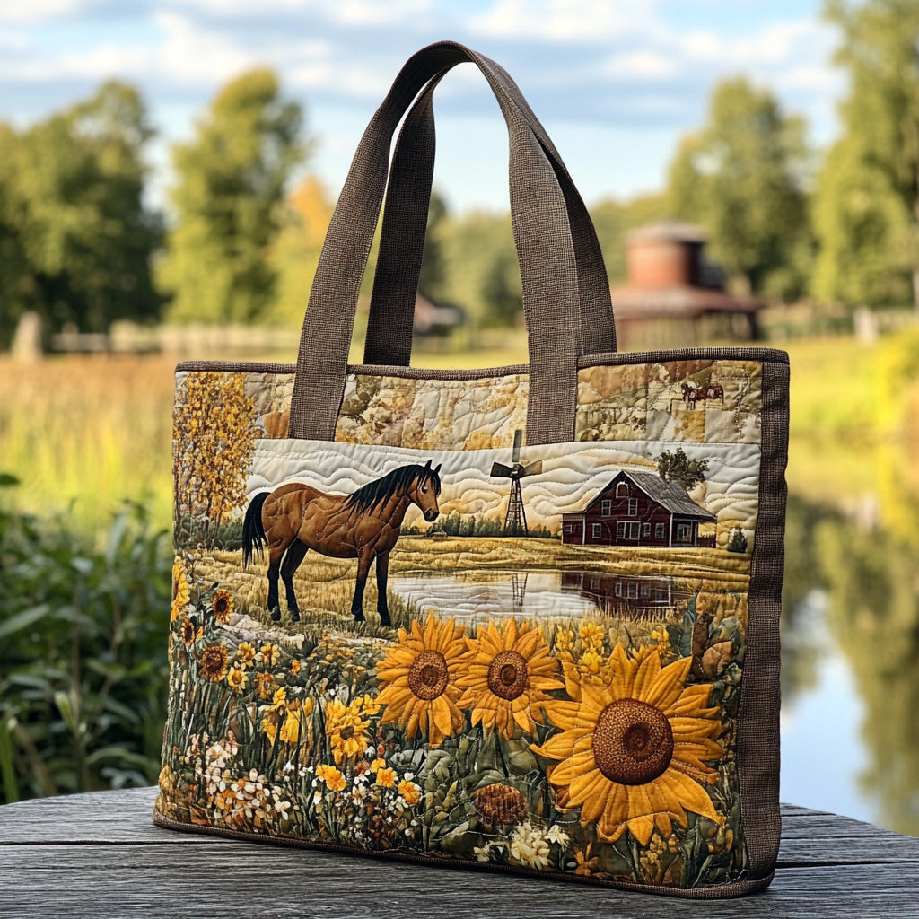 Mustang Meadows Quilted Tote Bag Shoulder Bag Sale Cowboy Theme Gifts