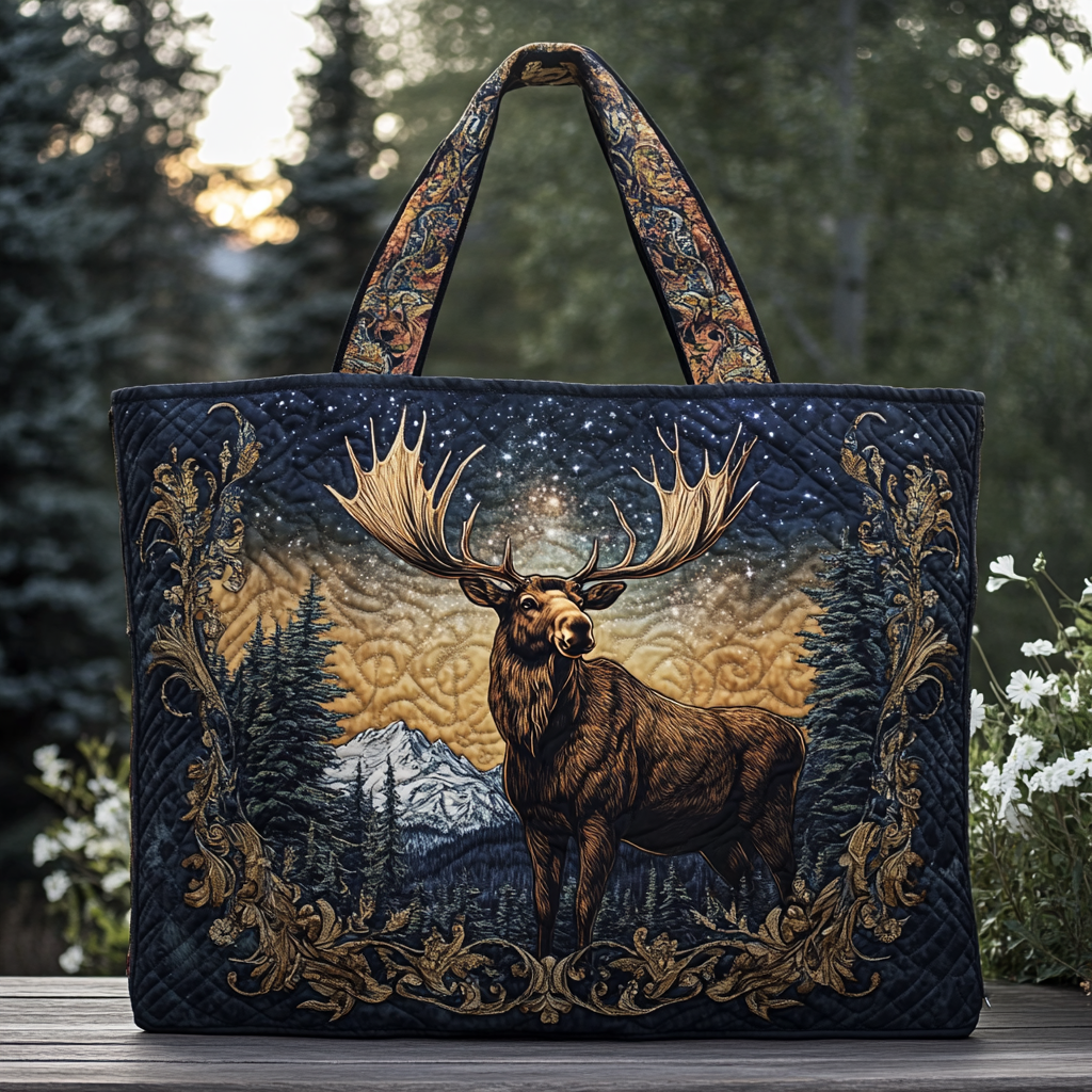 Mystic Moose Quilted Tote Bag Handbag For Women Best Last Minute Mother's Day Gifts