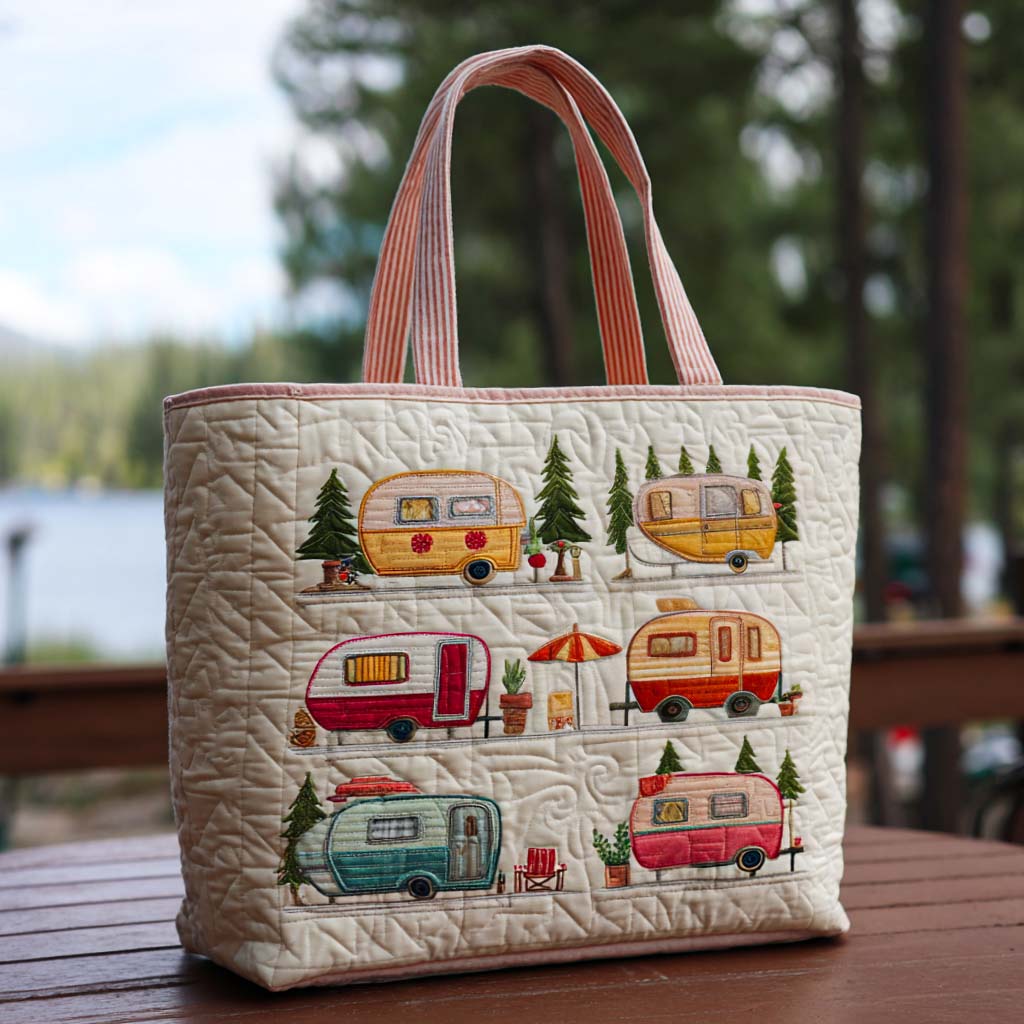 Nature Getaway Quilted Tote Bag Best Everyday Tote Themed Camping Gifts Items