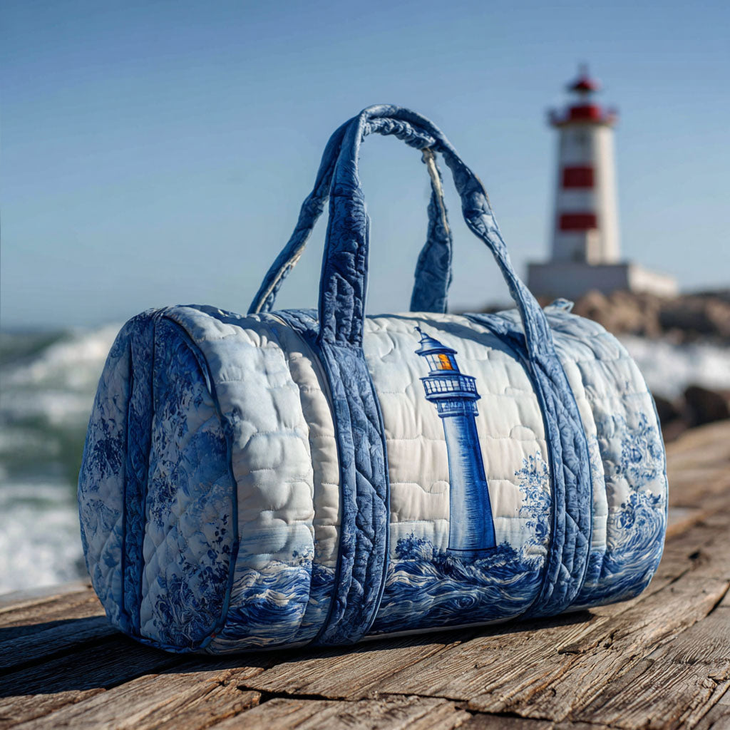 Nautical Glow Quilted Duffle Bag Duffel Gym Bag Best Lighthouse Gifts