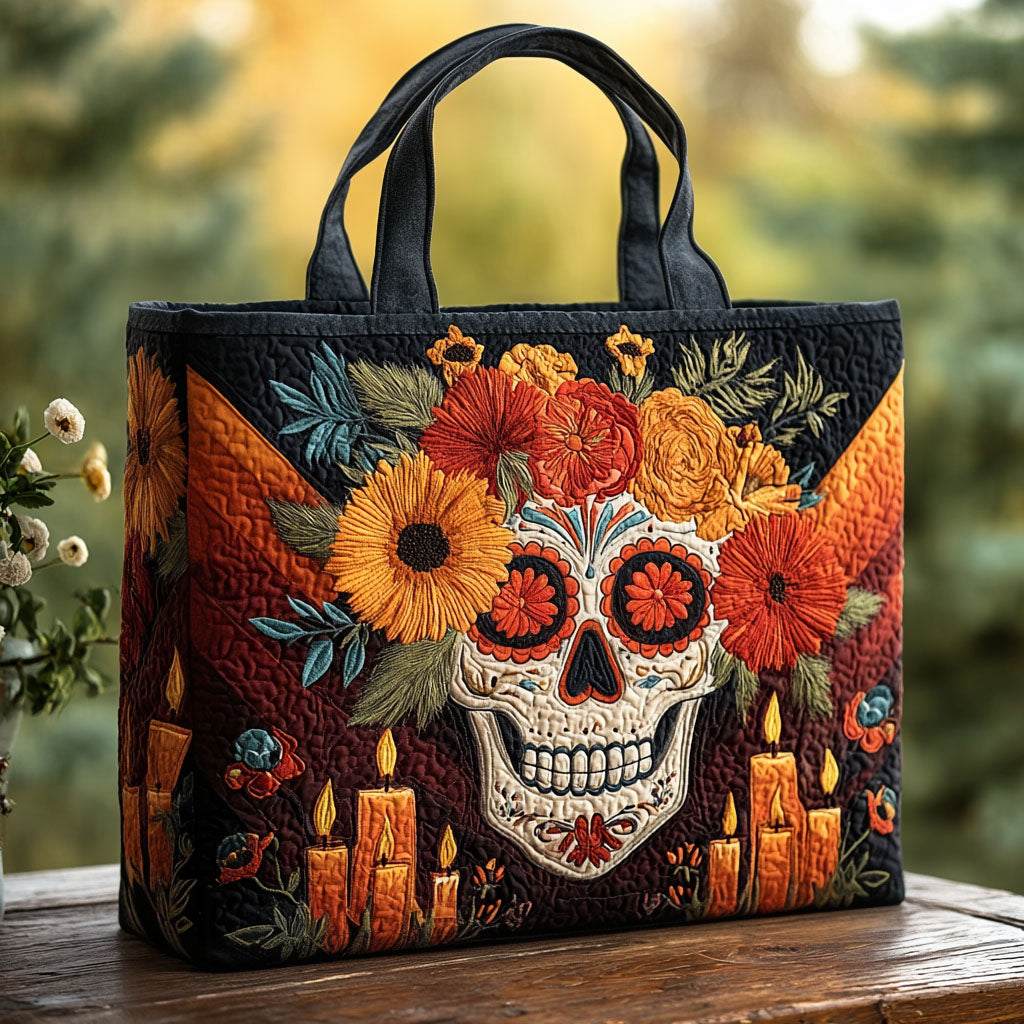 Night of Memory Quilted Tote Bag Best Everyday Tote Bag Day Of The Dead Gifts For Her