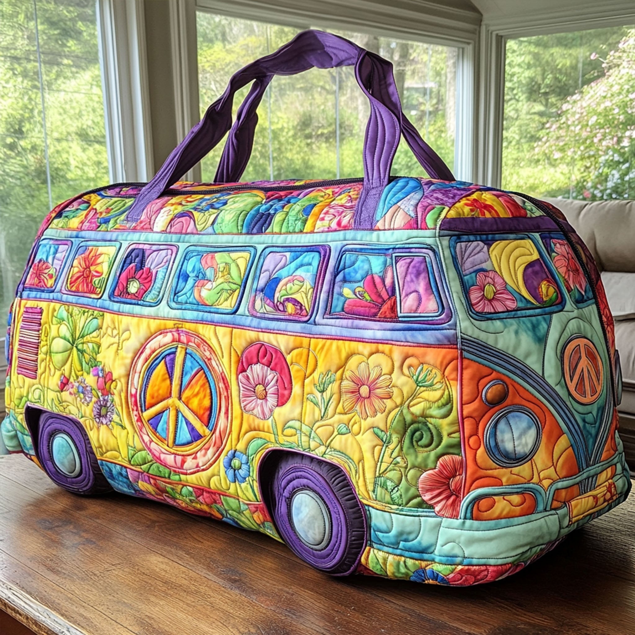 Nomadic Charm Quilted Duffle Bag Ladies Travel Duffel Bag Gifts For Hippie Sister