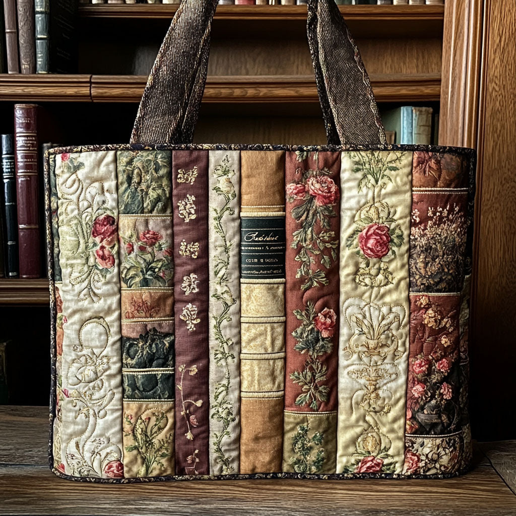 Novel Narratives Quilted Tote Bag Popular Totes Book Gifts For Ladies