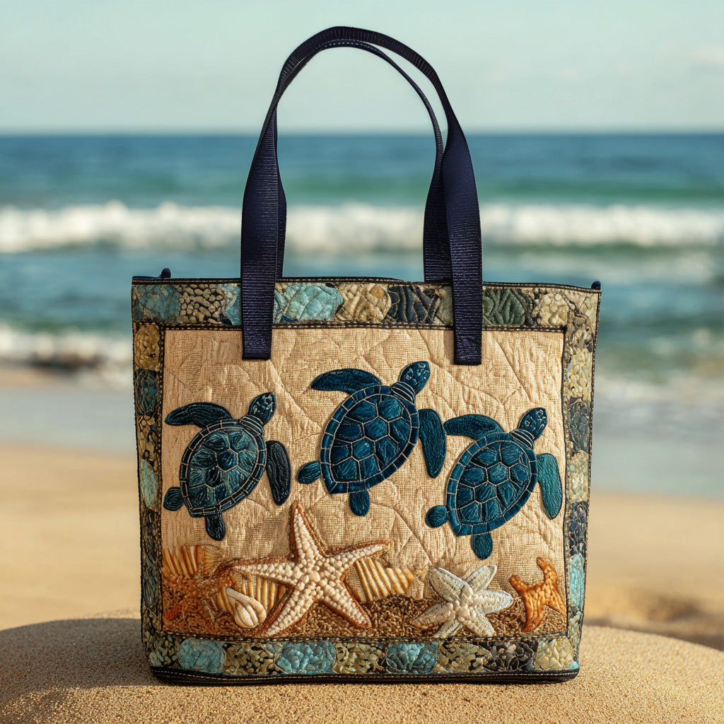 Ocean Muse Quilted Tote Bag High Quality Totes Sea Turtle Gifts For Him