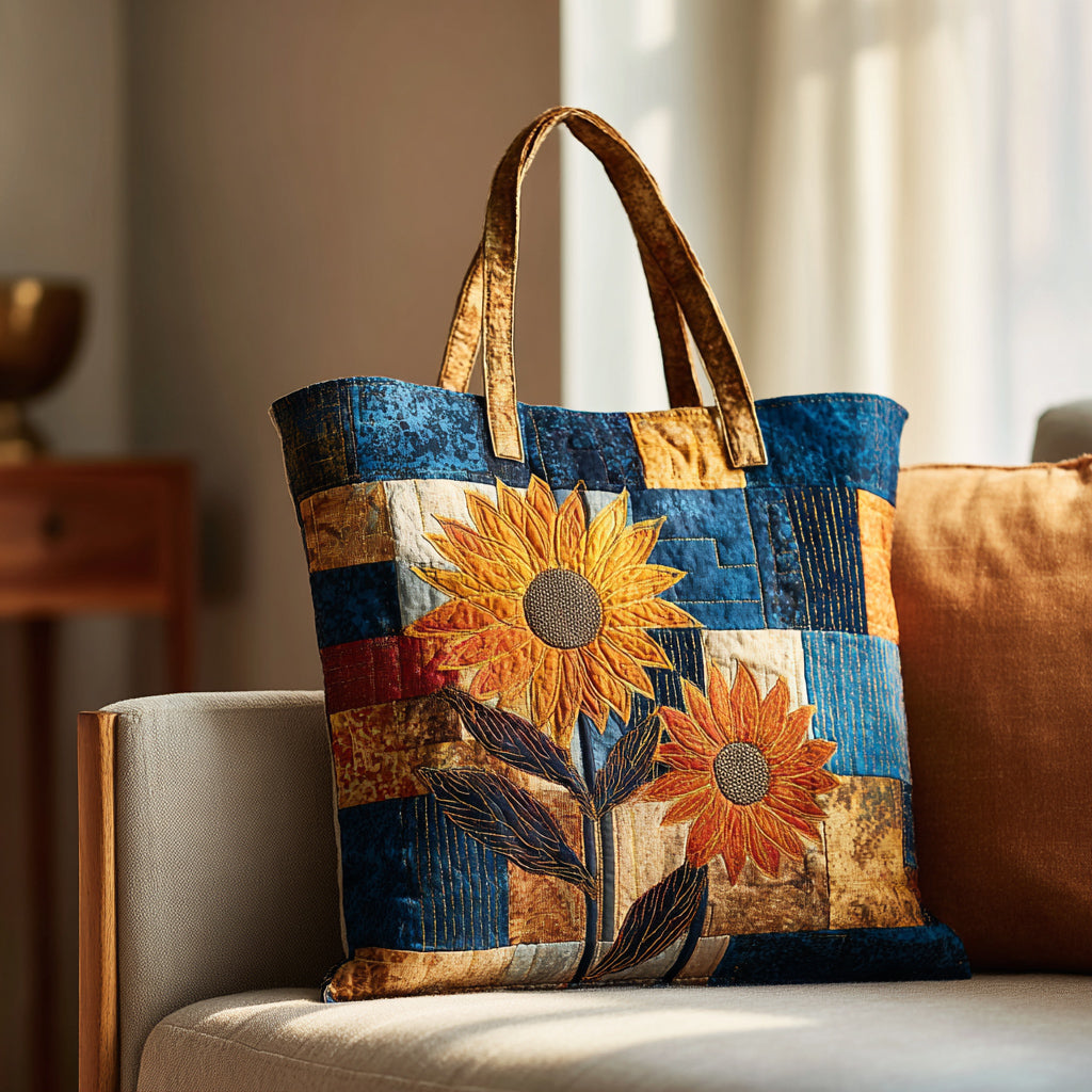 Ocean Sunflower Quilted Tote Bag The Perfect Tote Bag Sunflower Gifts For Friends