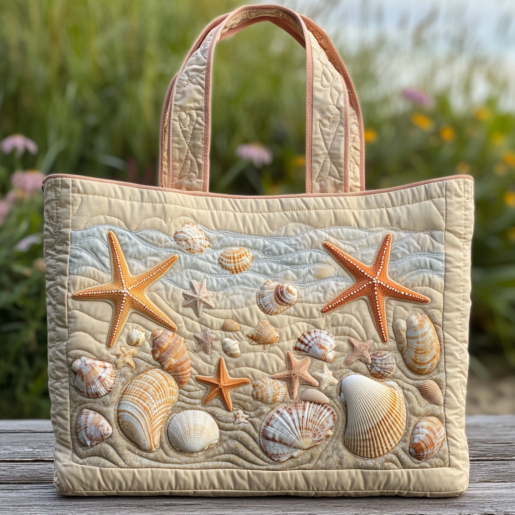 Ocean Treasures Quilted Tote Bag Cool Tote Bags For Women Gift Ideas For Beach Lovers
