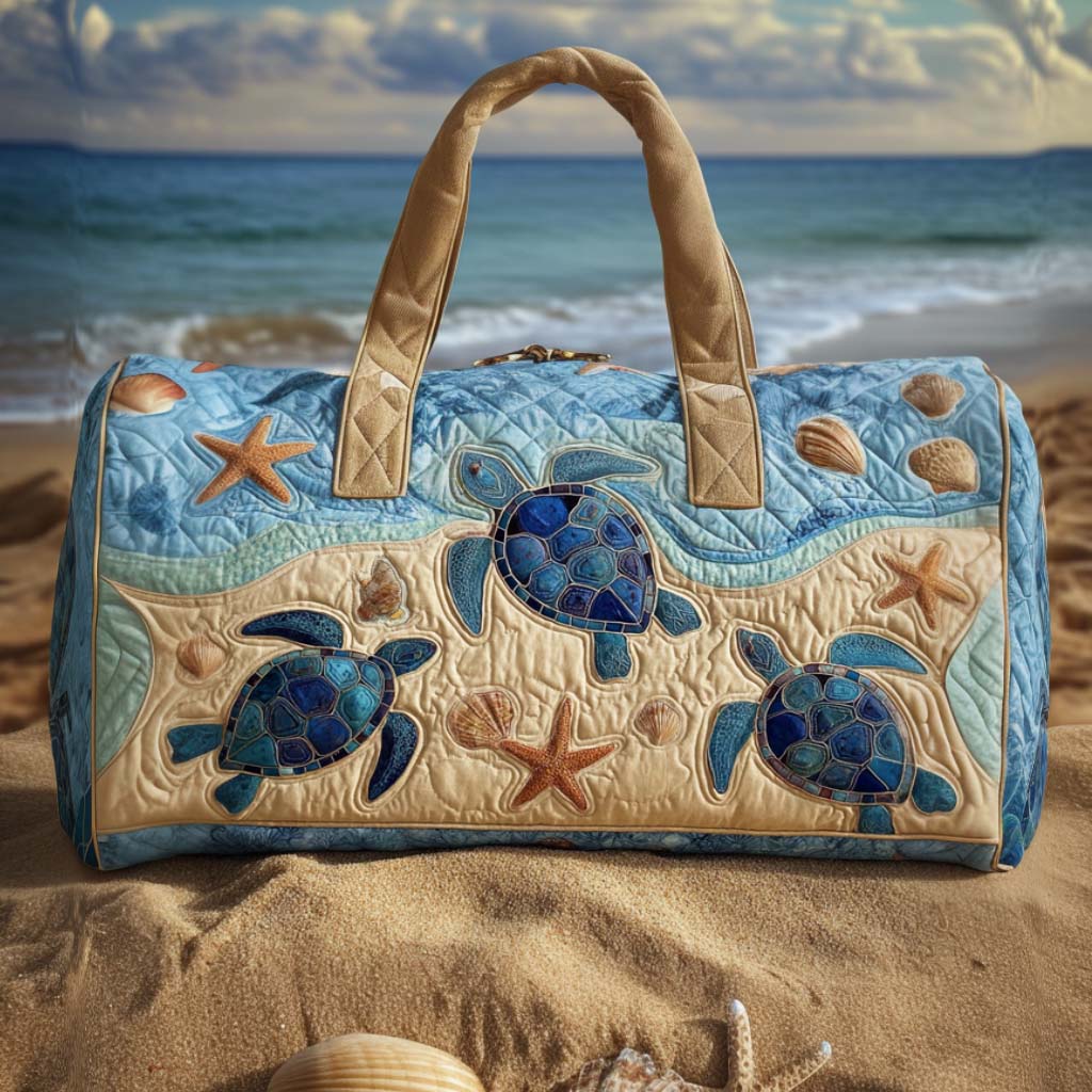 Ocean Turtles Quilted Duffle Bag Best Weekend Duffle Bag Womens Sea Turtle Gift Ideas
