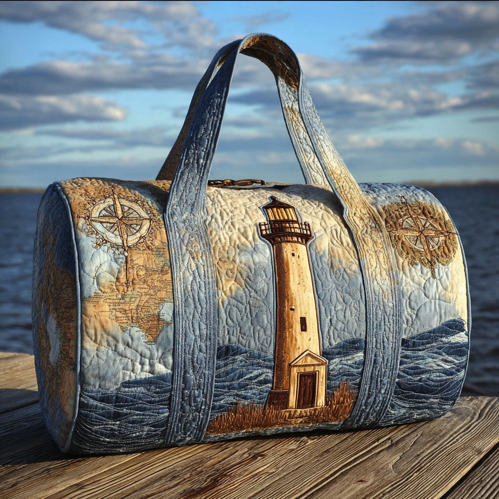 Ocean Voyage Quilted Duffle Bag Best Women's Duffel Bag Unique Lighthouse Gifts