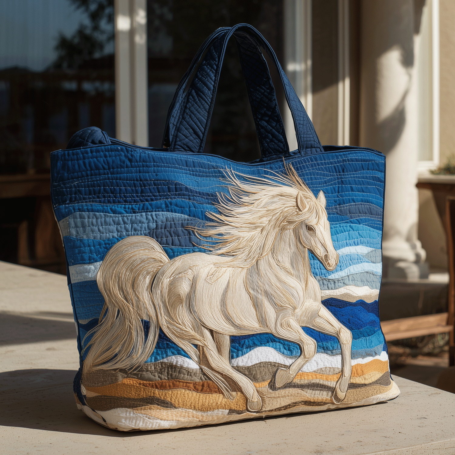 Oceanmane Horse Quilted Tote Bag Popular Designer Totes Great Gifts For Horse Lovers