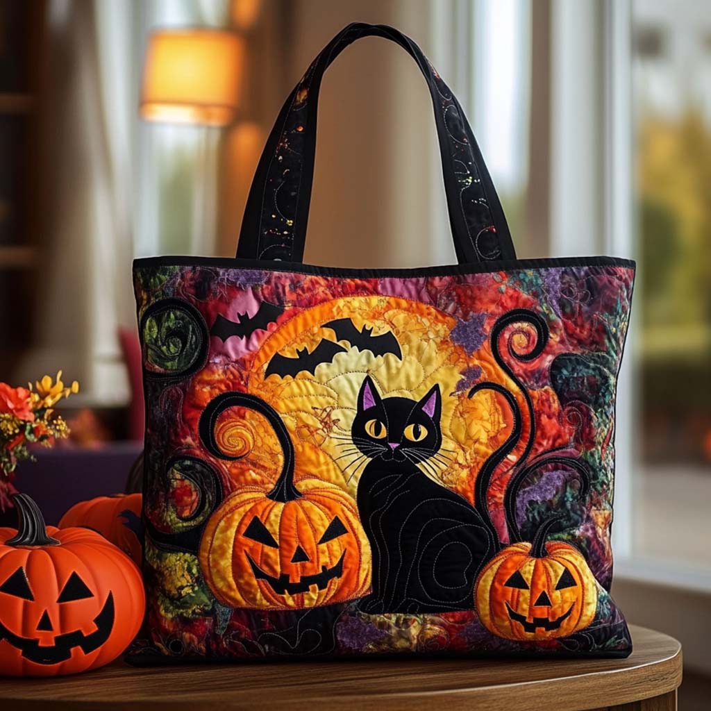 October Chill Quilted Tote Bag Perfect Tote Bag Halloween Birthday Gifts