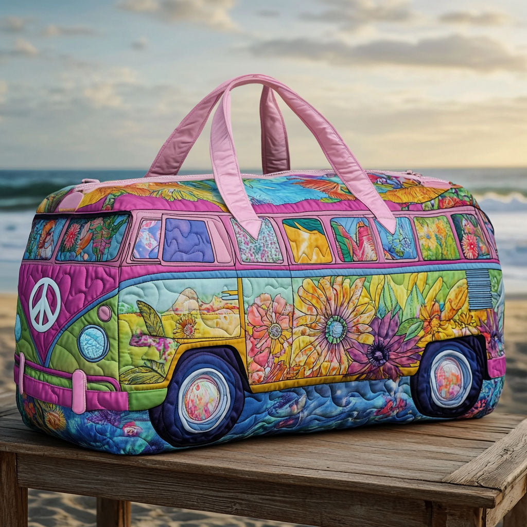 Open Road Soul Quilted Duffle Bag Best Women's Travel Duffel Gifts For Hippy Mom