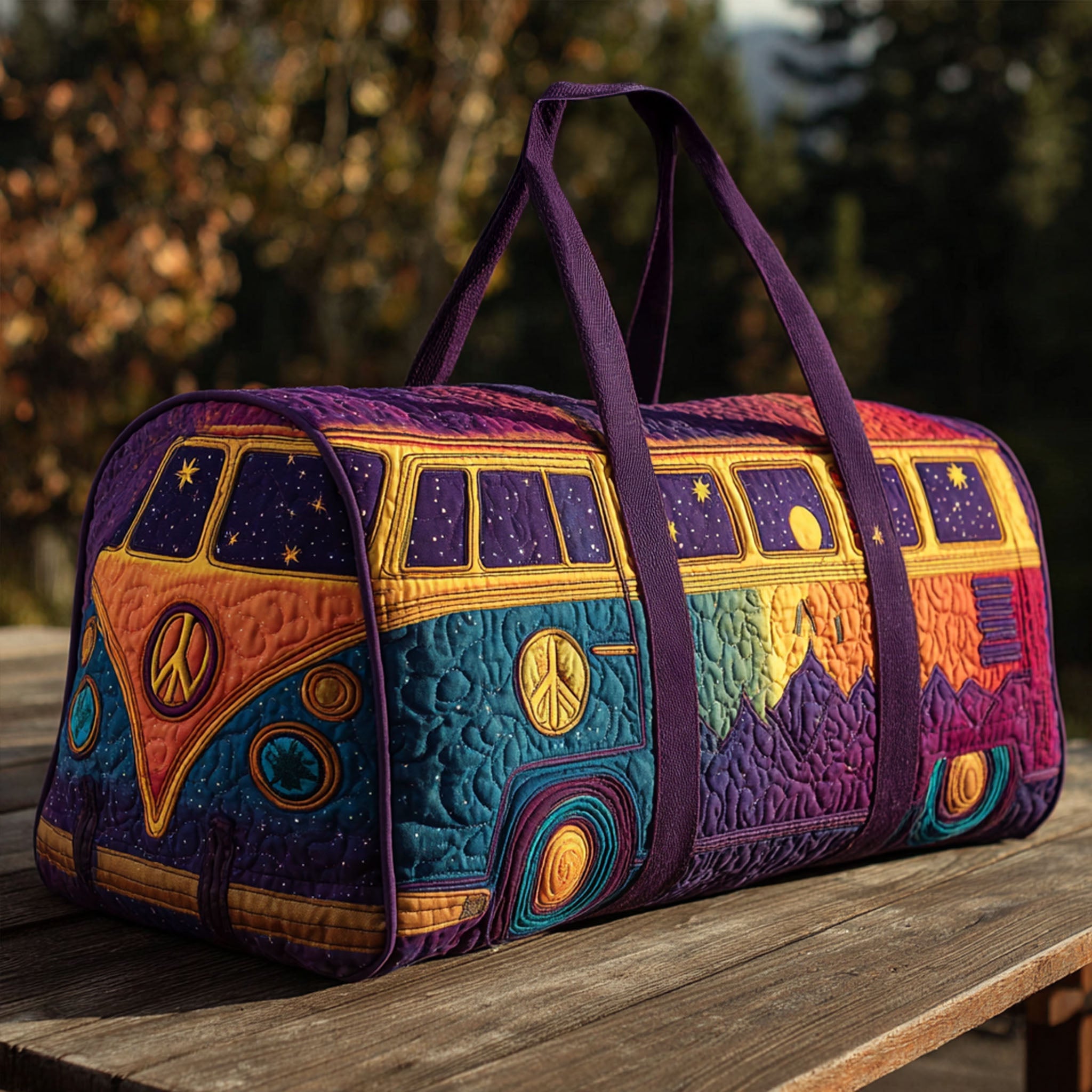 Open Sky Path Quilted Duffle Bag Large Duffle Bags For Travel Gift Hippie
