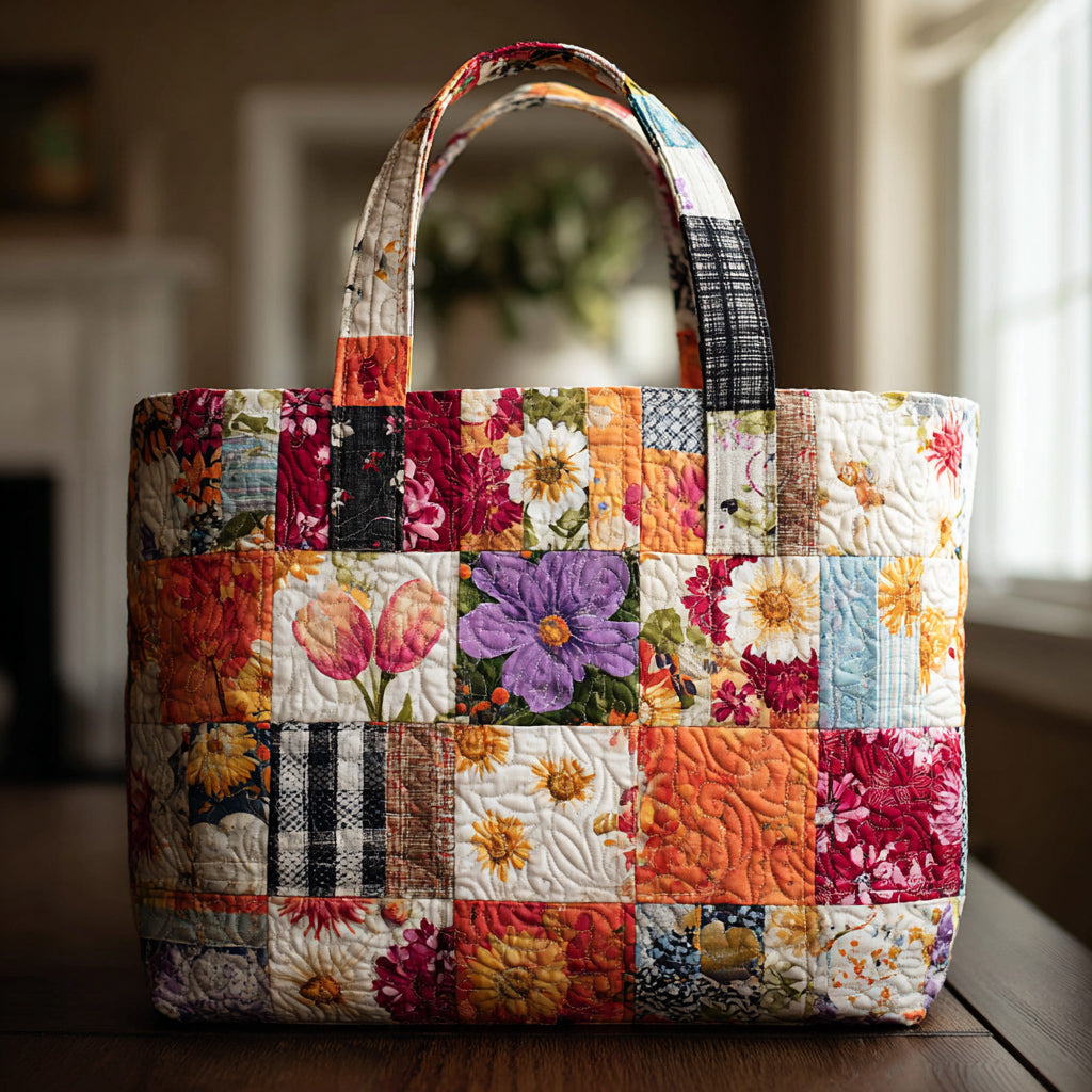 Orchid Flower Quilted Tote Bag Perfect Tote Bag Gift Items For Mother