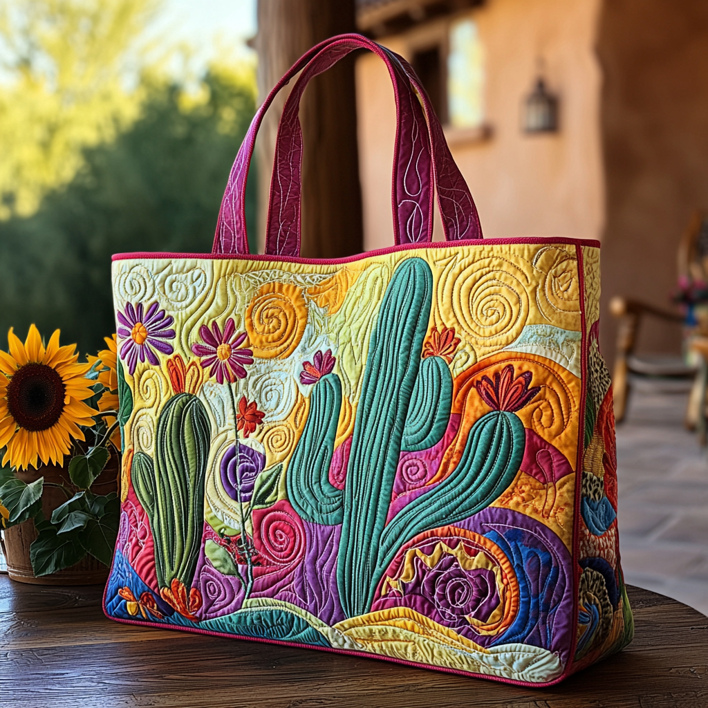 Painted Dunes Quilted Tote Bag Popular Totes Mexican Themed Gift Ideas
