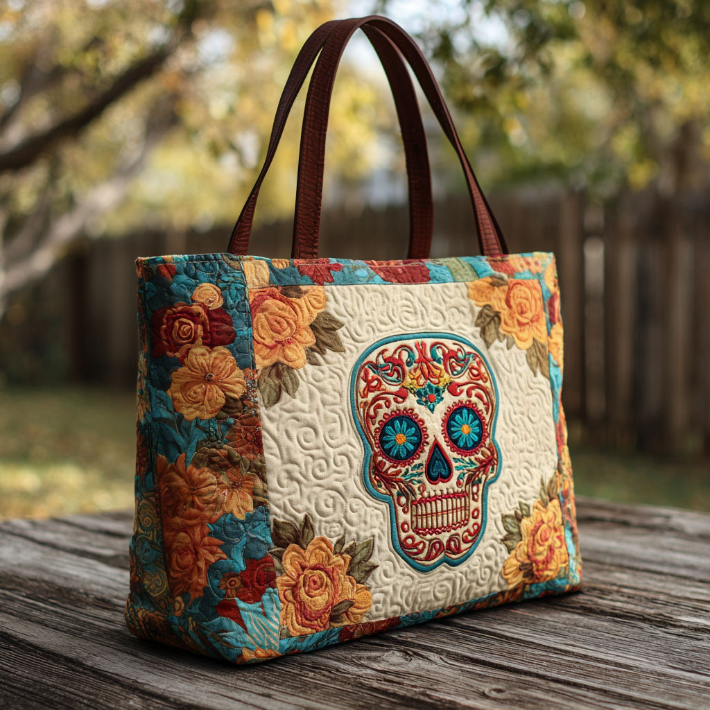 Painted Spirits Quilted Tote Bag Shoulder Bags For Women Day Of The Dead Gifts For Her
