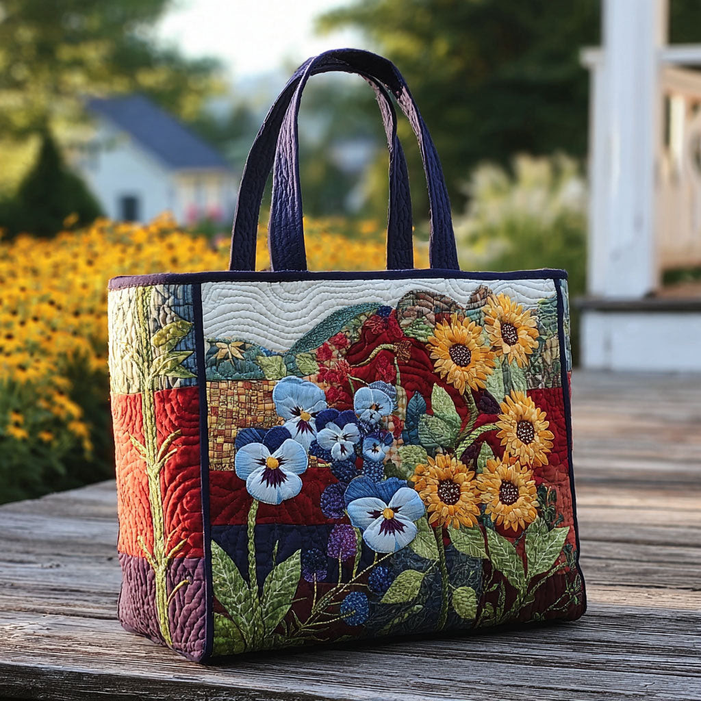 Pansy Whispers Quilted Tote Bag Best Ladies Tote Bags Good Mothers Day Presents