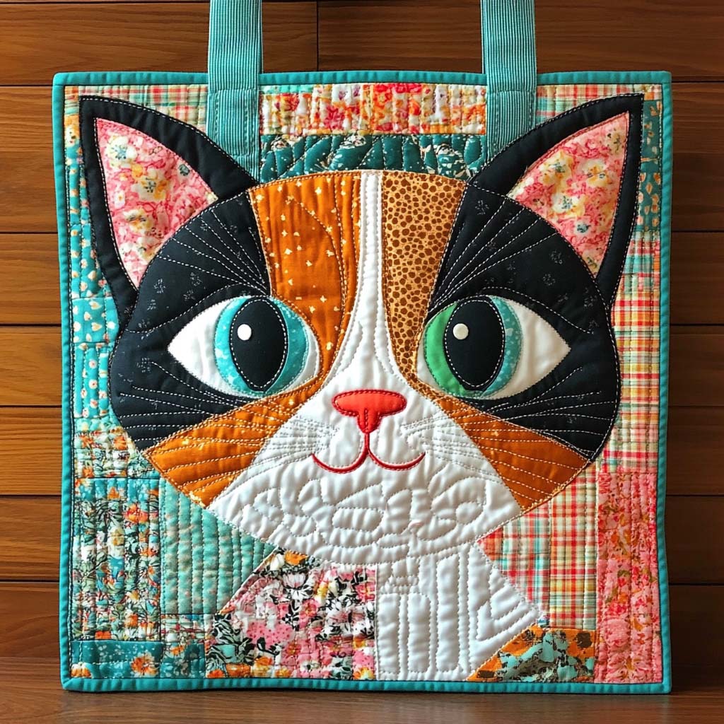 Patchwork Calico Charm Quilted Tote Bag Best Everyday Tote Bag Best Gift For Mother In Law